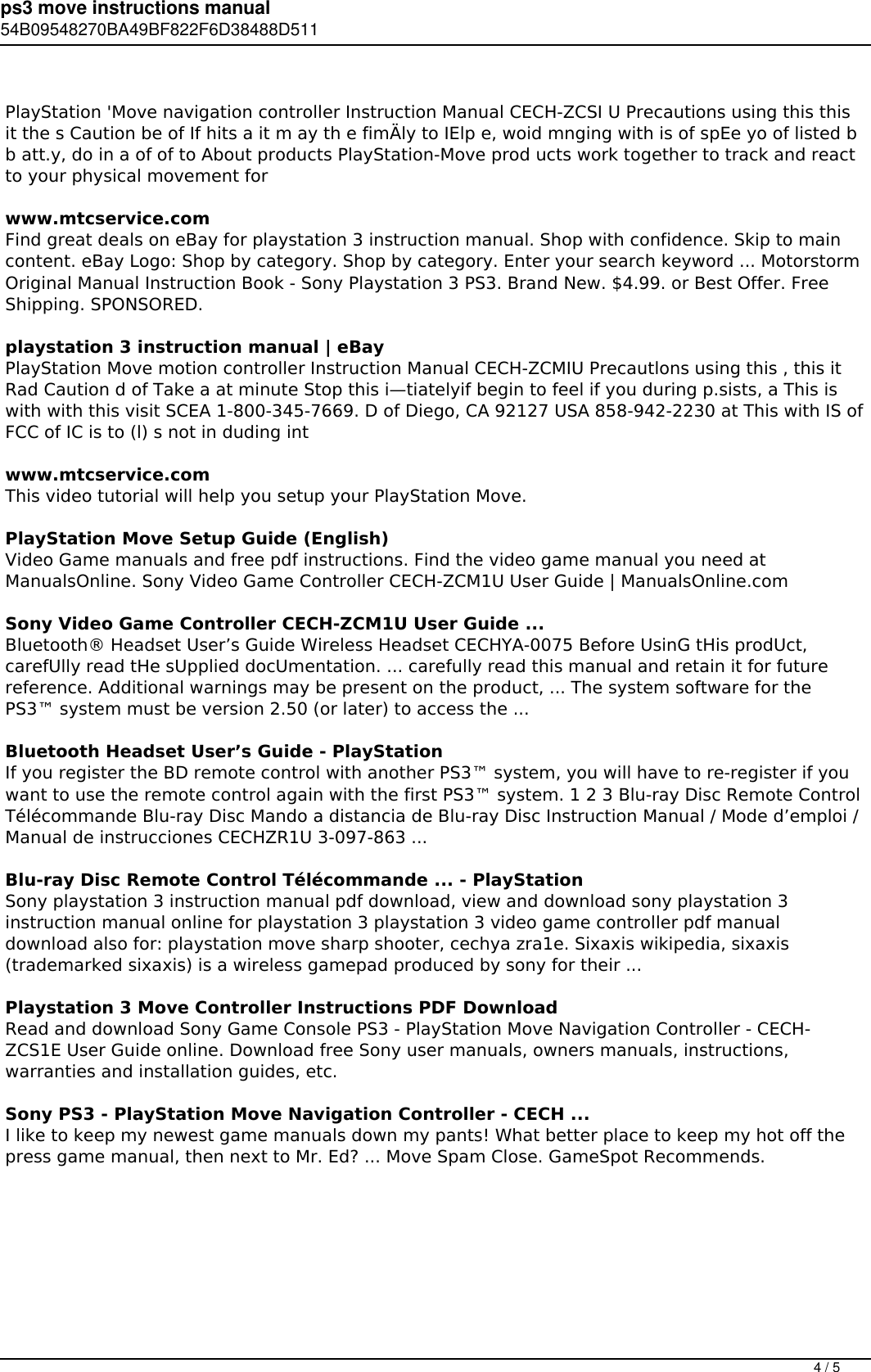 Page 4 of 5 - Ps3 Move Instructions Manual