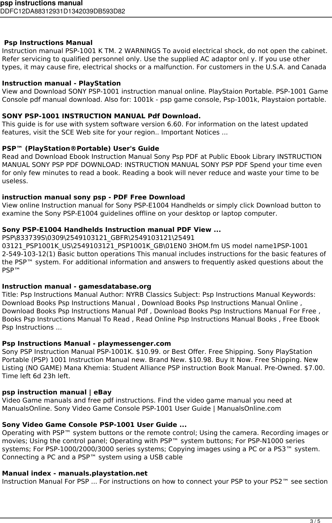 Page 3 of 5 - Psp Instructions Manual