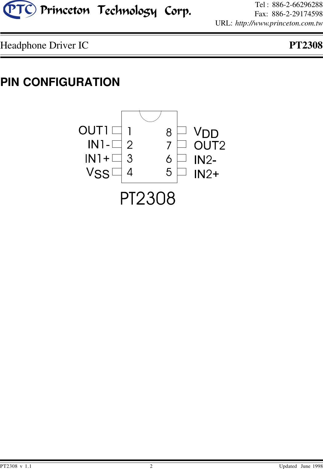 Page 2 of 4 - PT2308 - Datasheet. Www.s-manuals.com. Ptc
