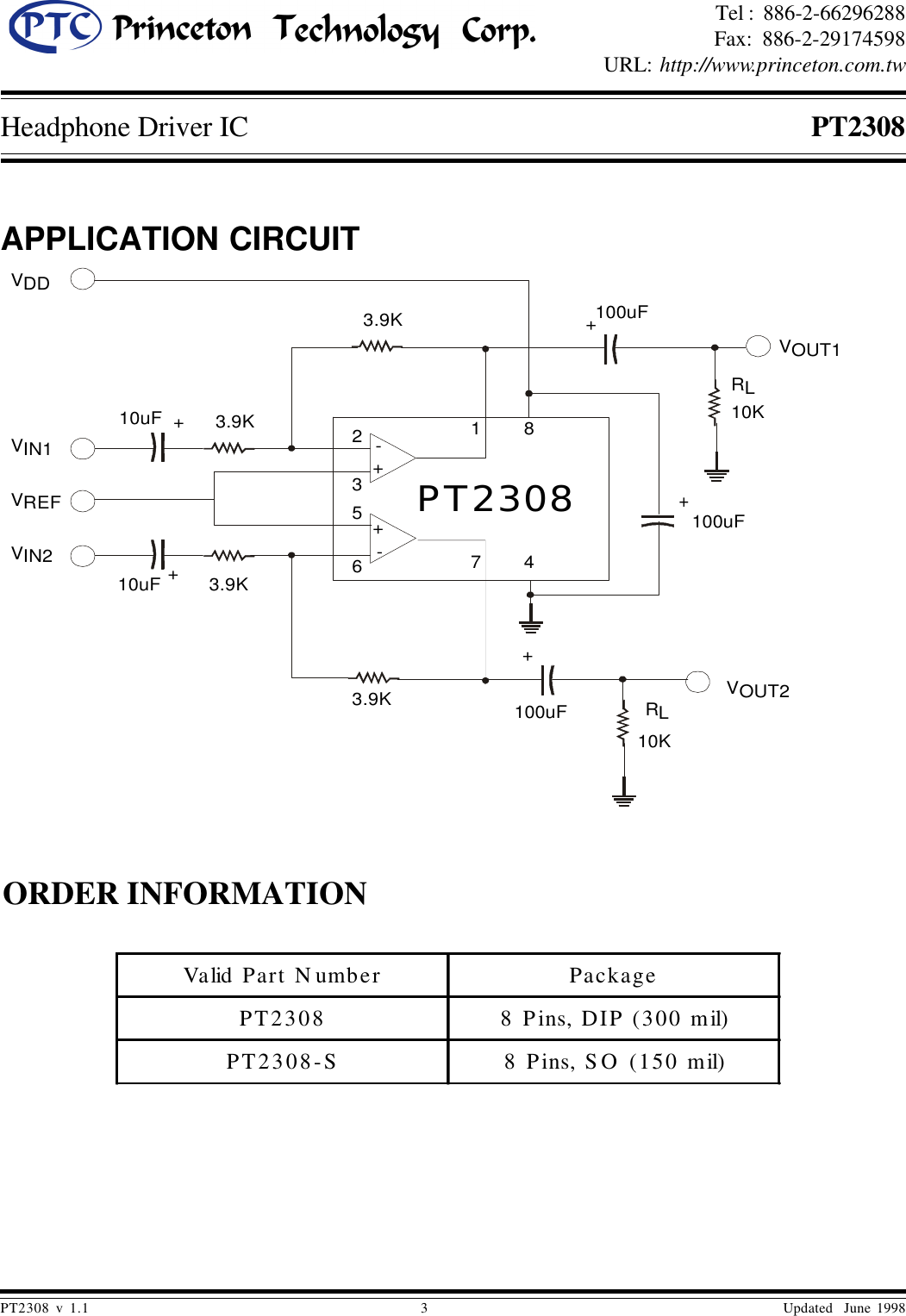 Page 3 of 4 - PT2308 - Datasheet. Www.s-manuals.com. Ptc