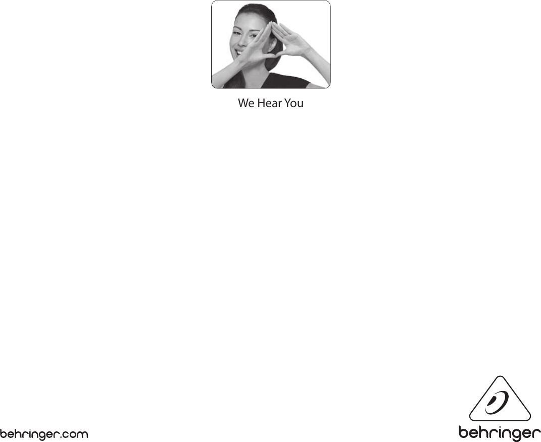 Page 8 of 8 - ULTRAPATCH PRO PX3000 Behringer User Manual (Japanese) P0268 M Jp