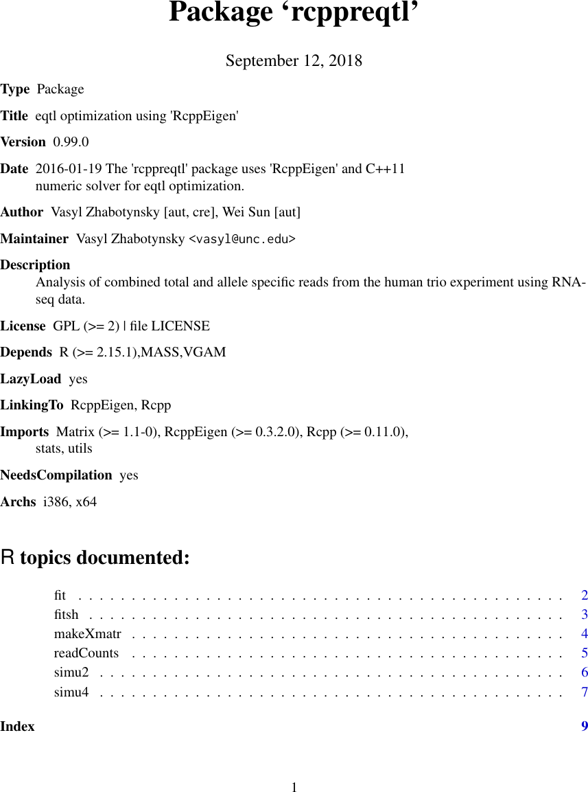 Page 1 of 9 - Rcppreqtl-manual