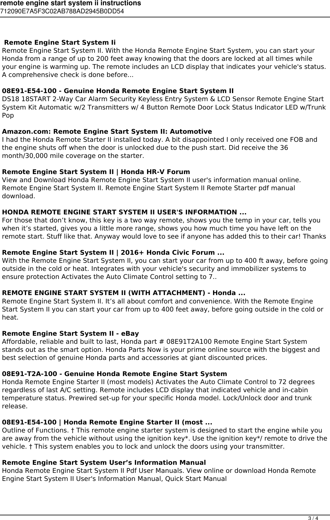 Page 3 of 4 - Remote Engine Start System Ii Instructions