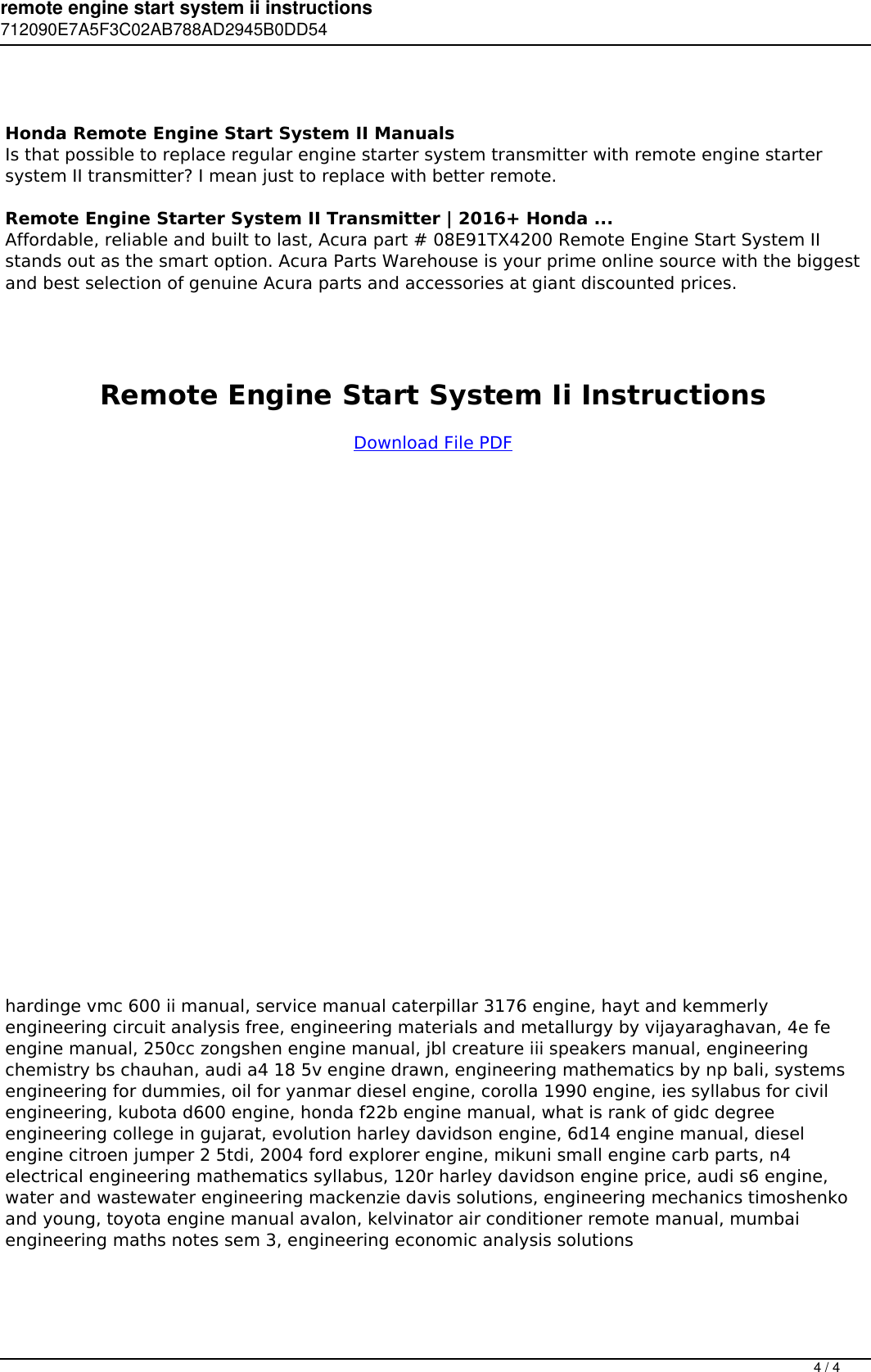 Page 4 of 4 - Remote Engine Start System Ii Instructions