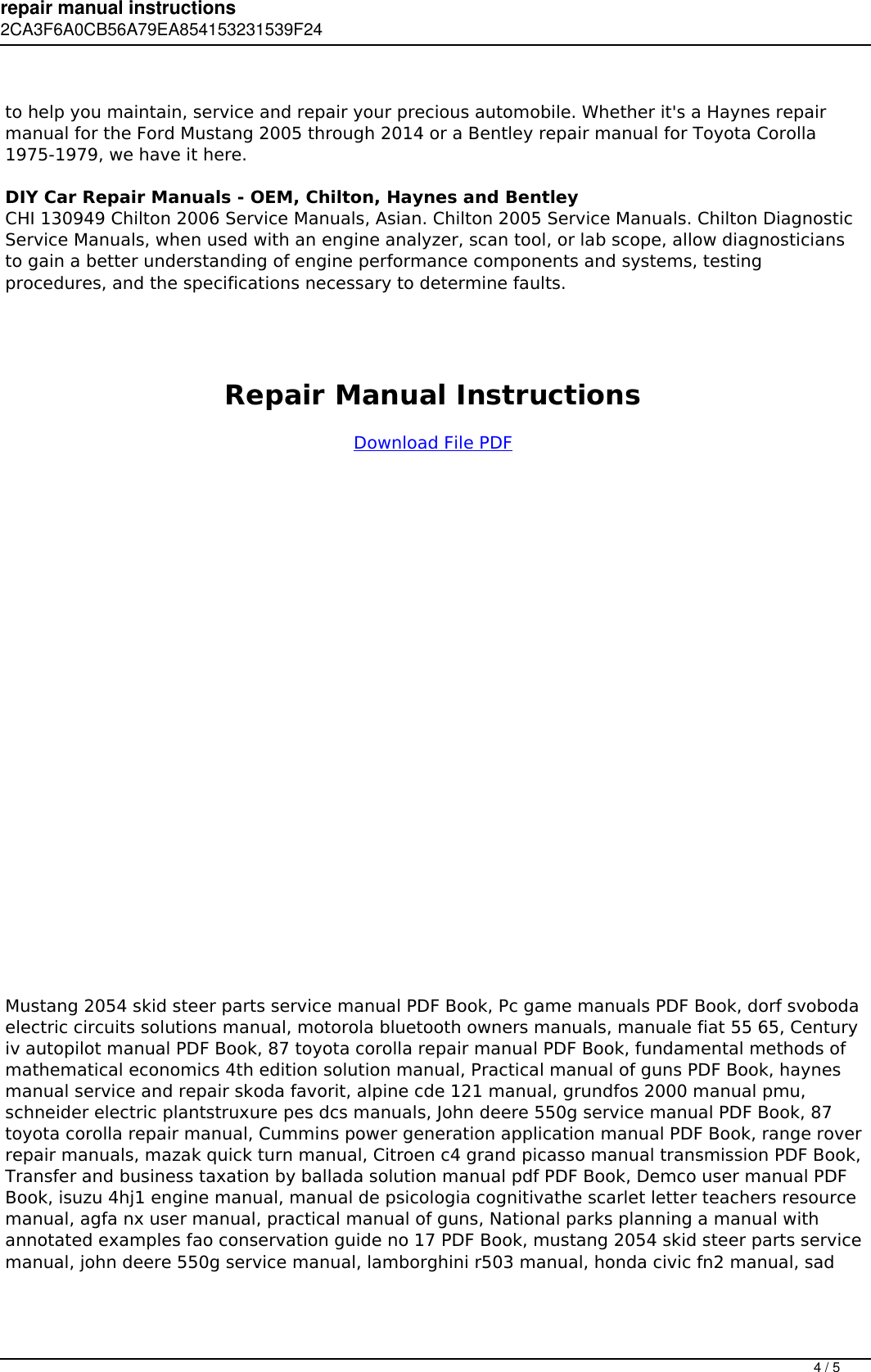 Page 4 of 5 - Repair Manual Instructions