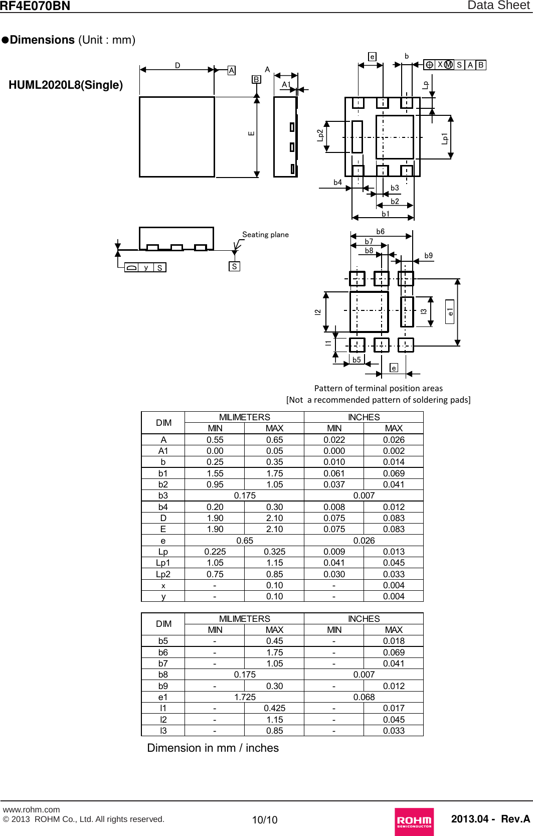 Page 10 of 12 - RF4E070BN - Datasheet. Www.s-manuals.com. Rohm