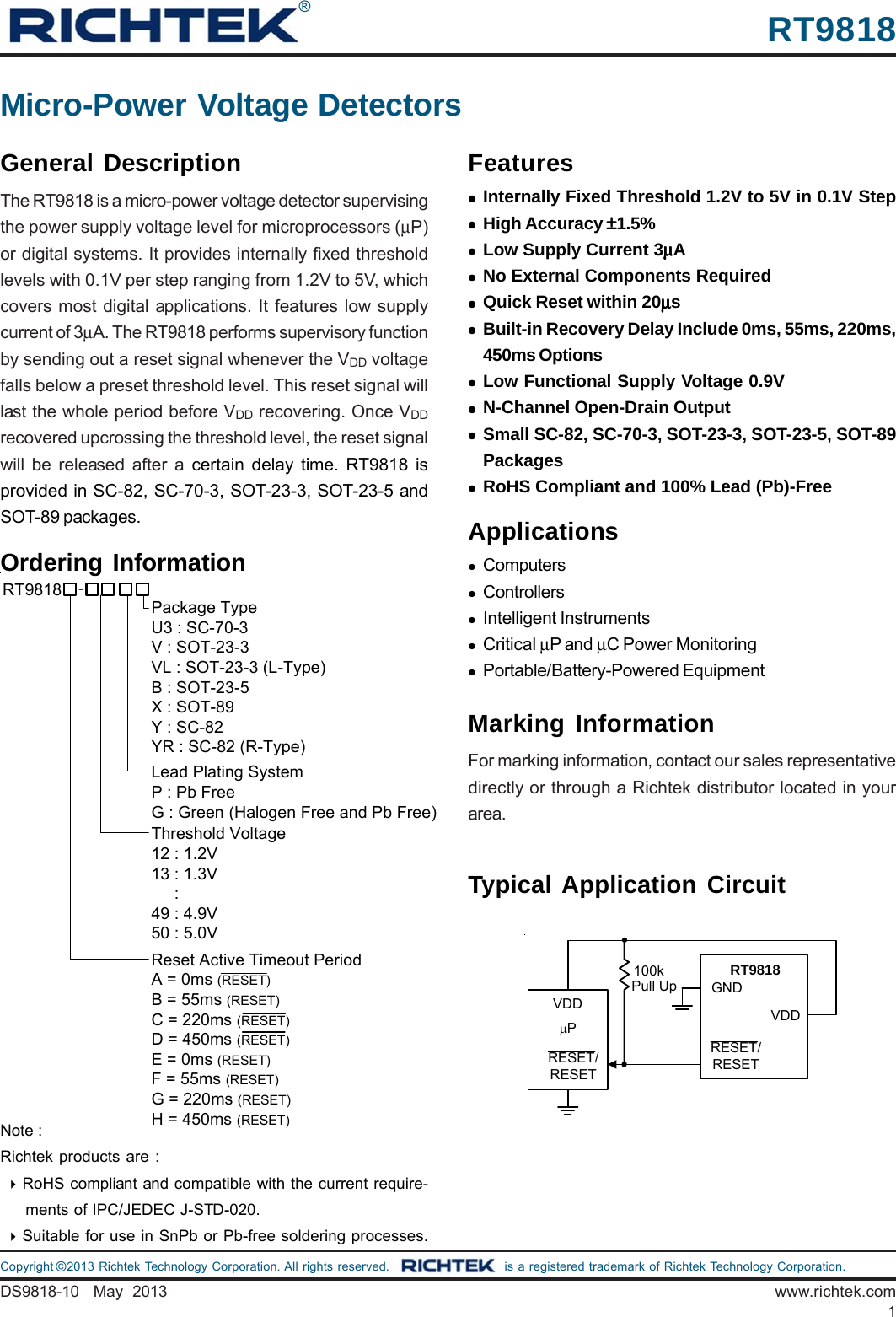 Rt9818 Datasheet Www S Manuals Com Richtek