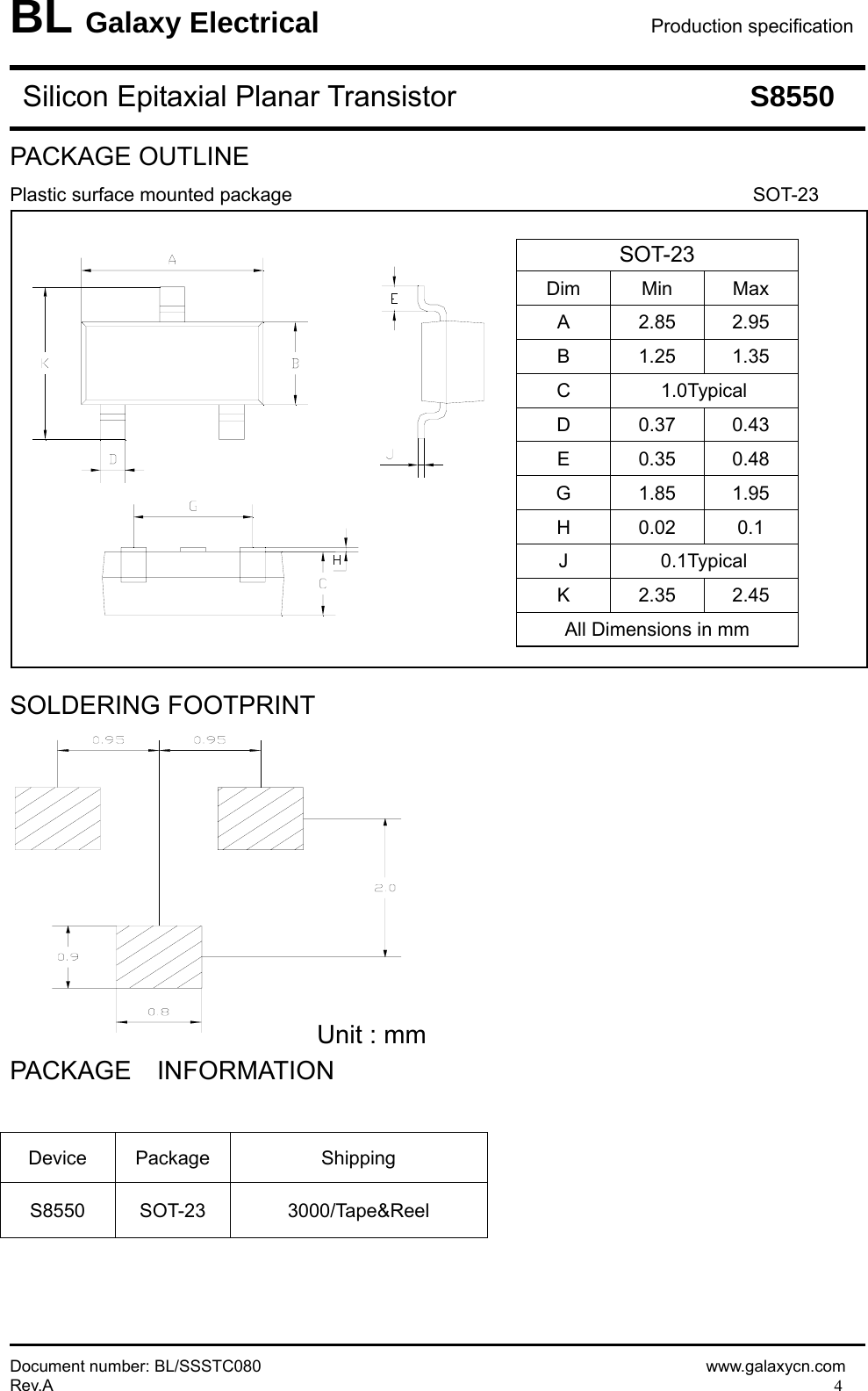 Page 4 of 5 - S8550 - Datasheet. Www.s-manuals.com. Galaxy