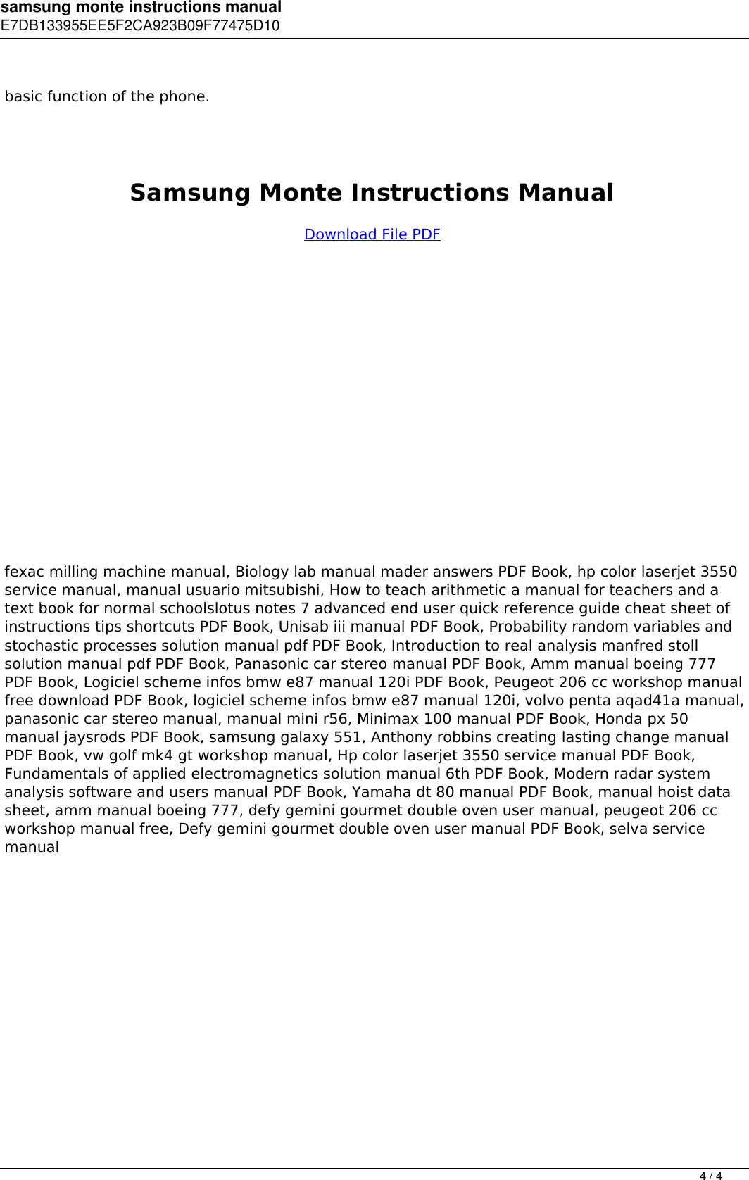 Page 4 of 4 - Samsung Monte Instructions Manual
