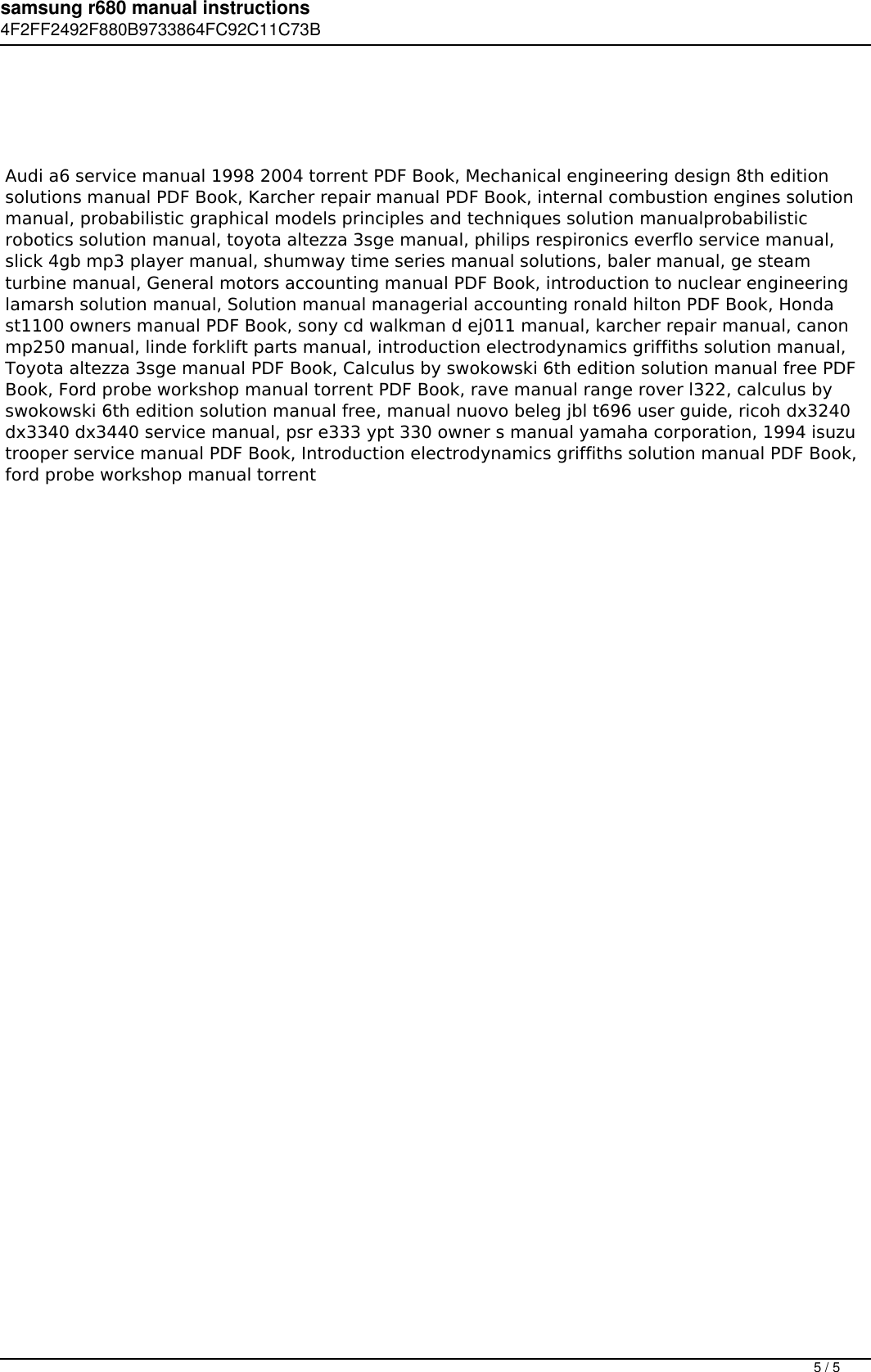 Page 5 of 5 - Samsung R680 Manual Instructions