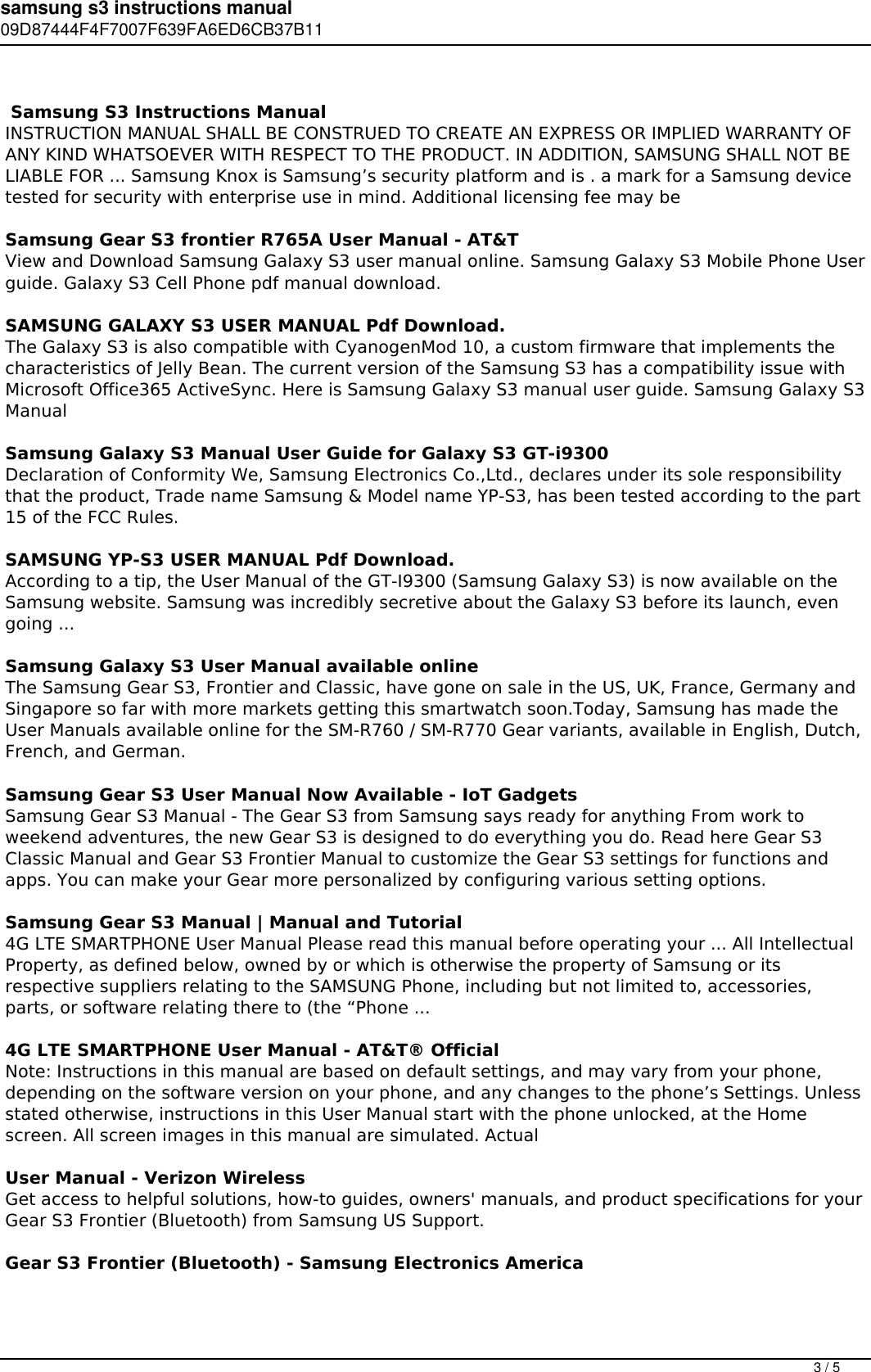 Page 3 of 5 - Samsung S3 Instructions Manual