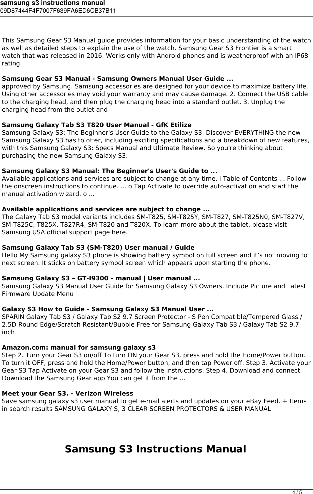 Page 4 of 5 - Samsung S3 Instructions Manual