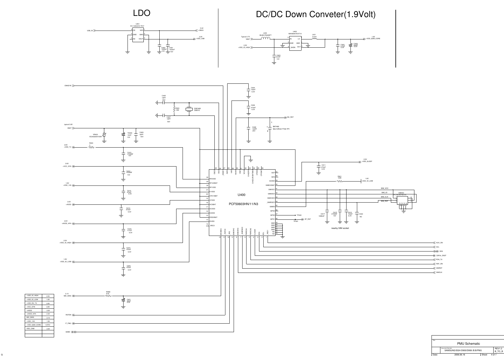 Page 4 of 9 - Hp50/users/dbtm/BLACKCARBON/SGH-D900_REV16/schematic/sheet1 Samsung Sgh-d908 Schematics