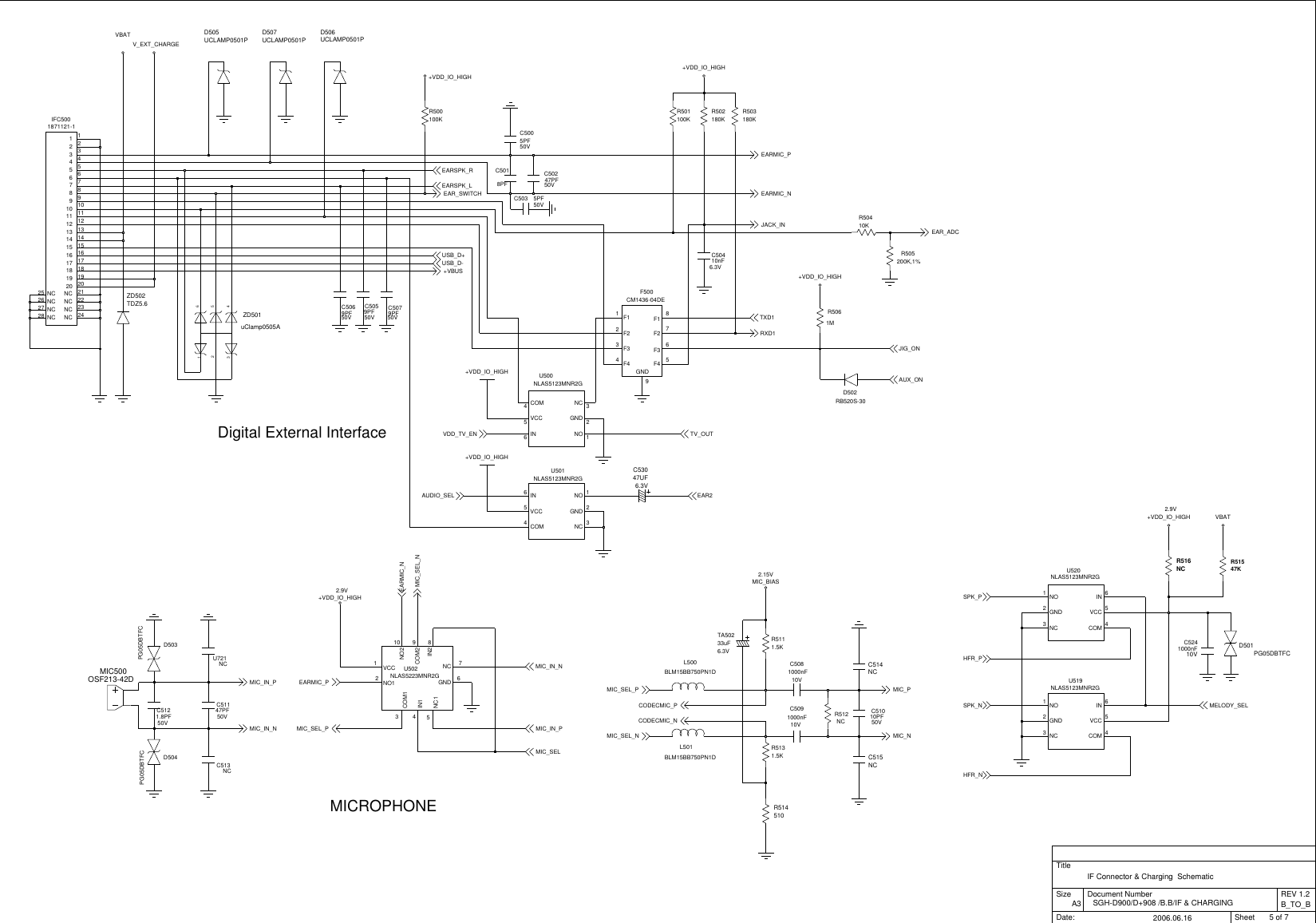 Page 5 of 9 - Hp50/users/dbtm/BLACKCARBON/SGH-D900_REV16/schematic/sheet1 Samsung Sgh-d908 Schematics