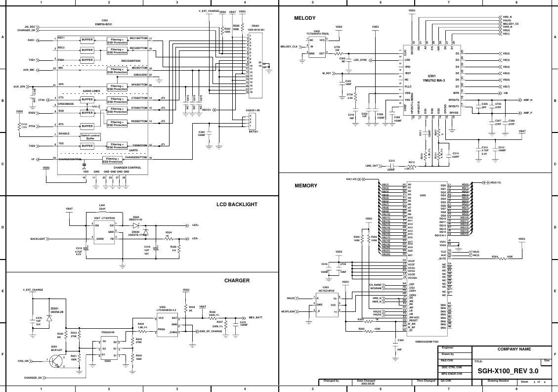Page 3 of 7 - Samsung SGH-X100 - Schematics. Www.s-manuals.com. R3.0 Schematics