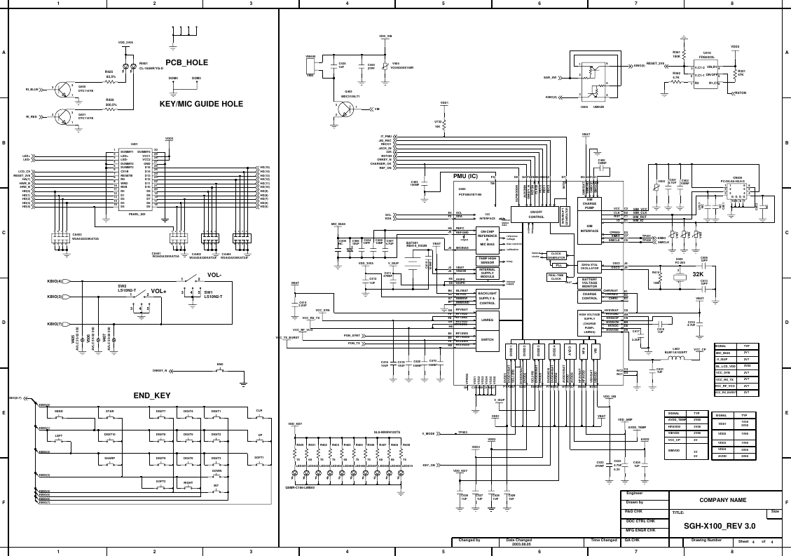Page 4 of 7 - Samsung SGH-X100 - Schematics. Www.s-manuals.com. R3.0 Schematics