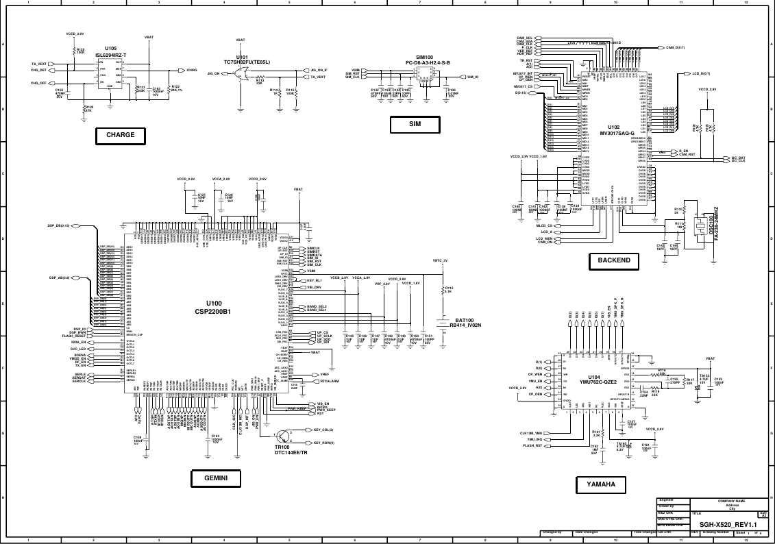 Page 1 of 7 - Samsung SGH-X520 - Schematics. Www.s-manuals.com. Schematics