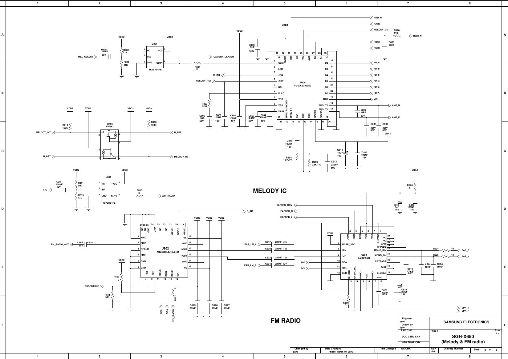 Page 10 of 11 - Samsung SGH-X650 - Schematics. Www.s-manuals.com. Schematics R0.6
