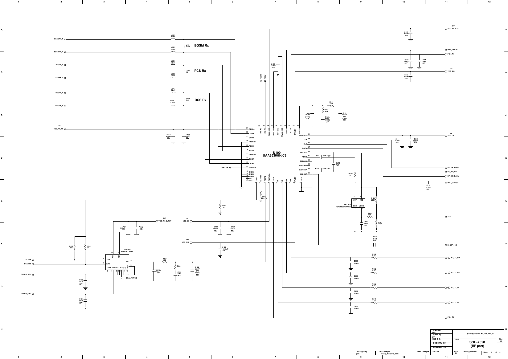 Page 3 of 11 - Samsung SGH-X650 - Schematics. Www.s-manuals.com. Schematics R0.6