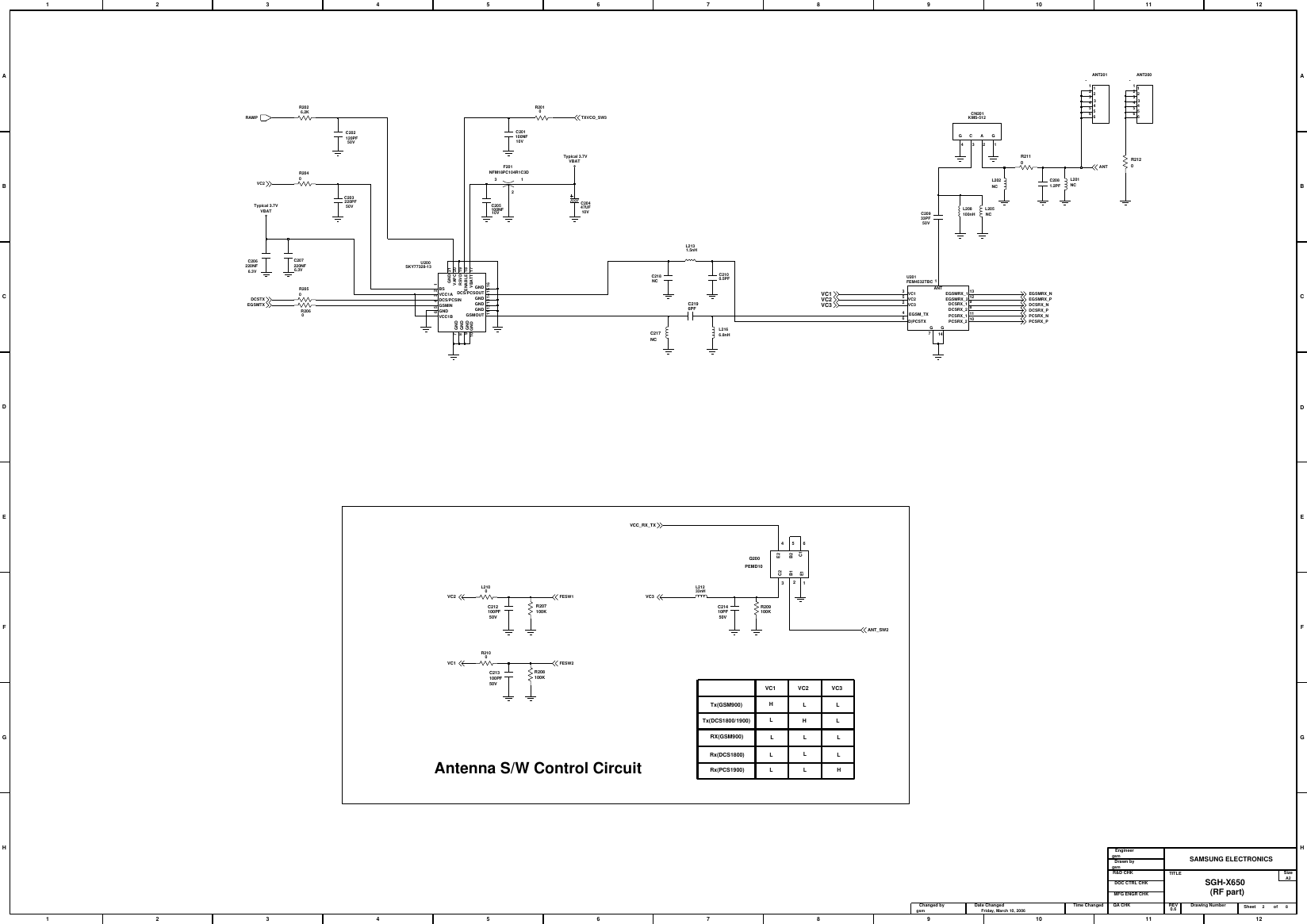 Page 4 of 11 - Samsung SGH-X650 - Schematics. Www.s-manuals.com. Schematics R0.6
