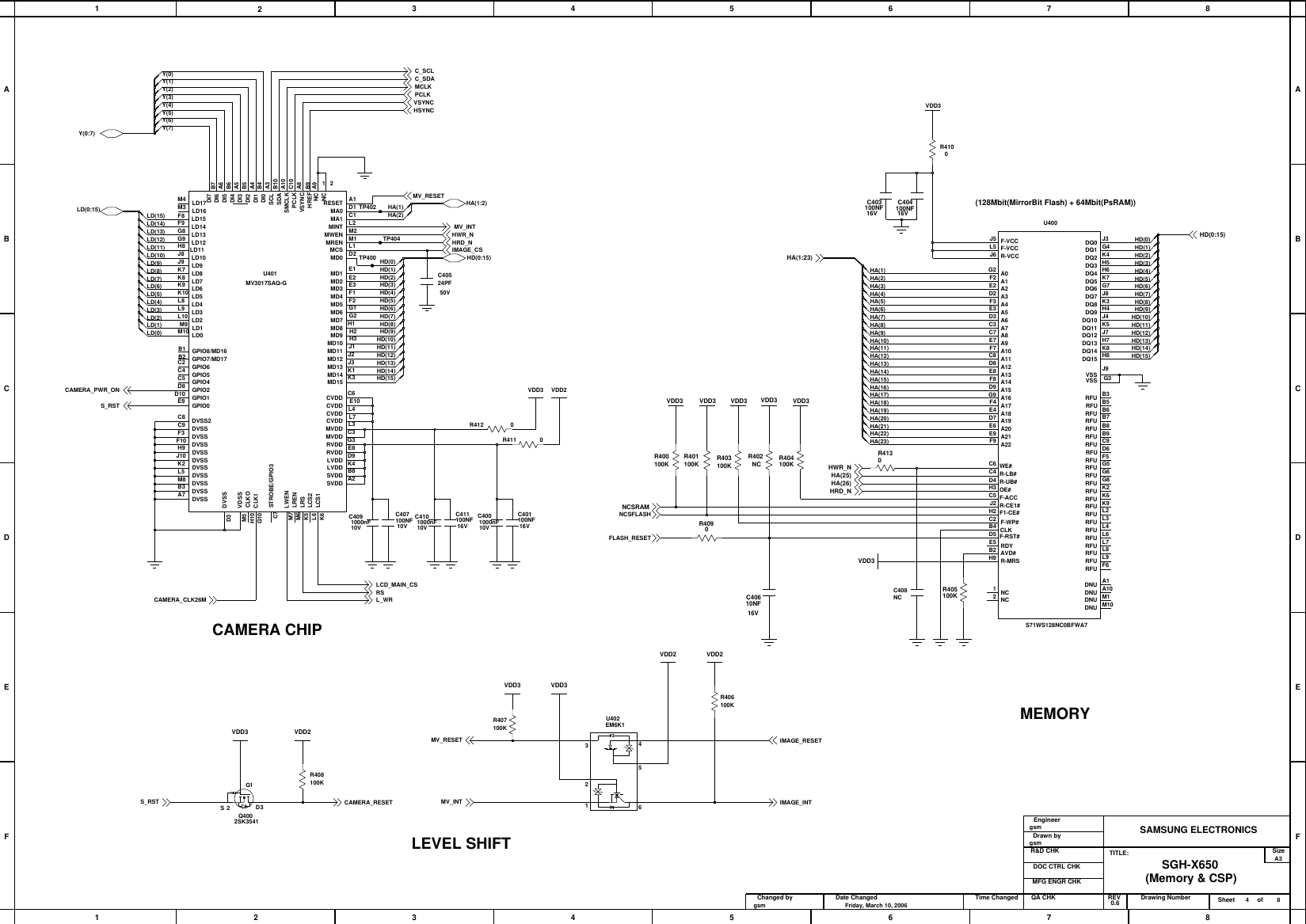 Page 6 of 11 - Samsung SGH-X650 - Schematics. Www.s-manuals.com. Schematics R0.6