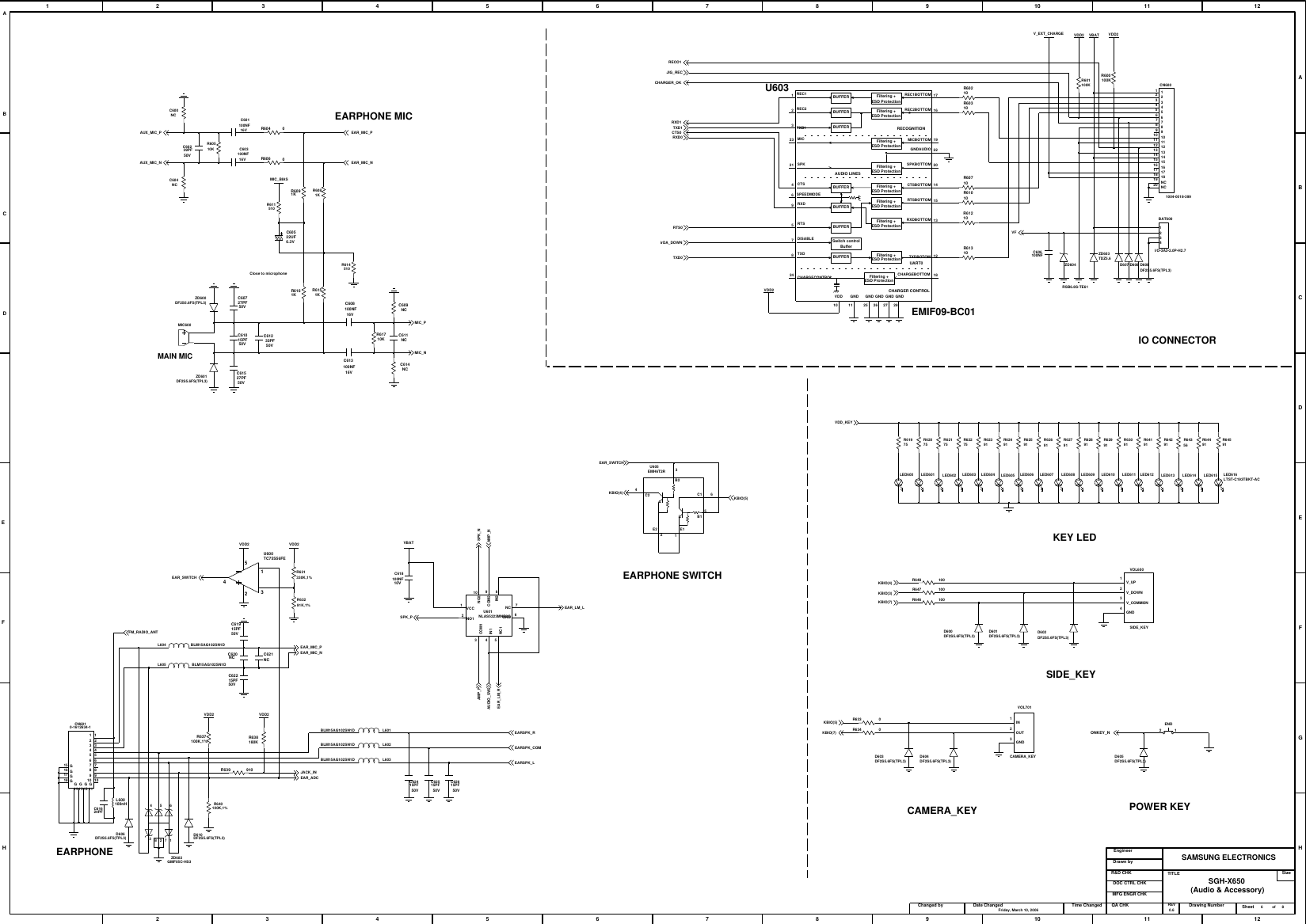 Page 8 of 11 - Samsung SGH-X650 - Schematics. Www.s-manuals.com. Schematics R0.6