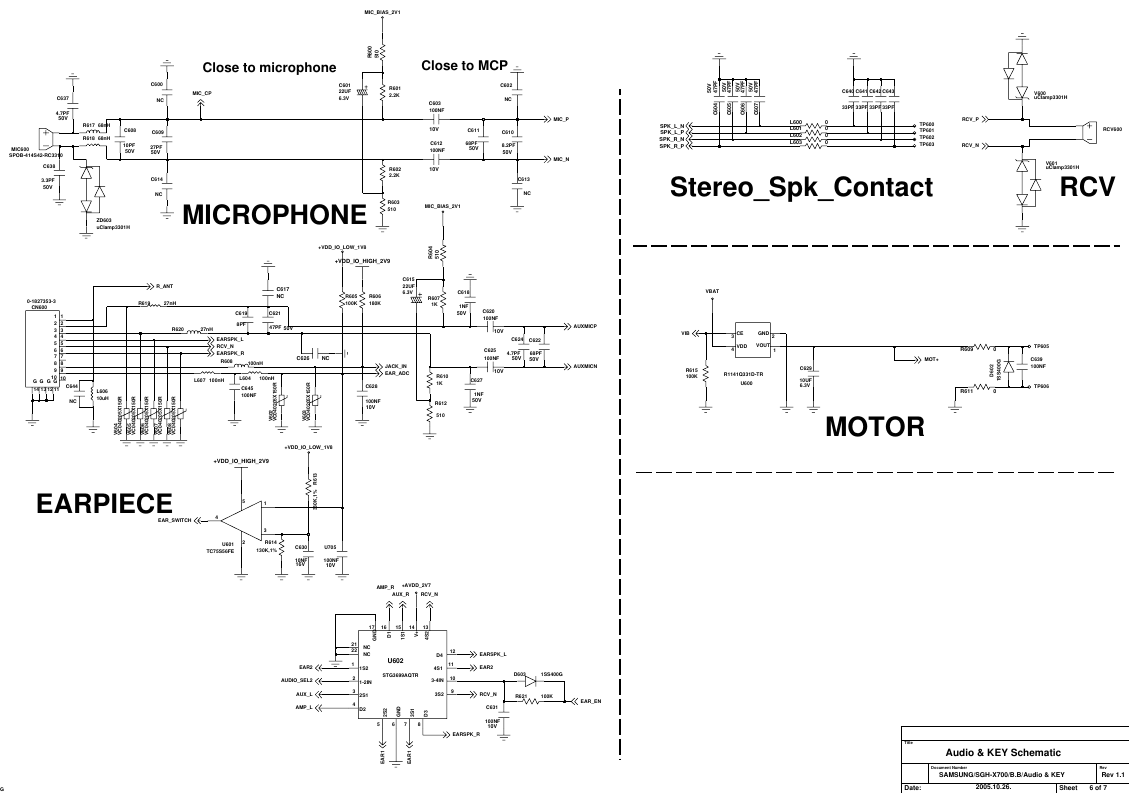 Page 6 of 10 - Samsung SGH-X700 - Schematics. Www.s-manuals.com. Schematics R1.1