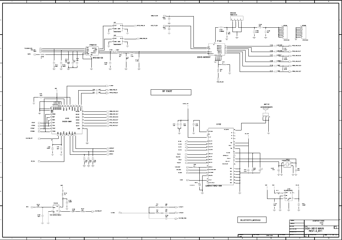 Page 4 of 11 - Samsung SGH-X810 - Schematics. Www.s-manuals.com. Schematics R1.4