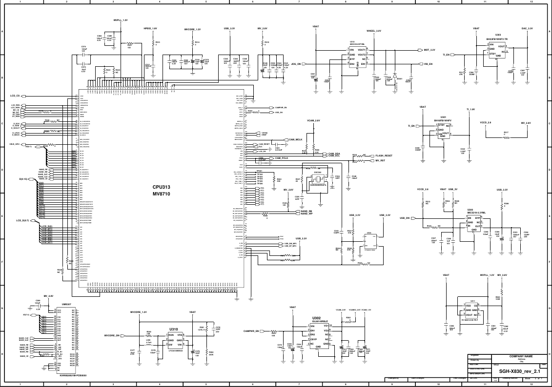 Page 3 of 10 - Samsung SGH-X830 - Schematics. Www.s-manuals.com. Rev2.1 Schematics