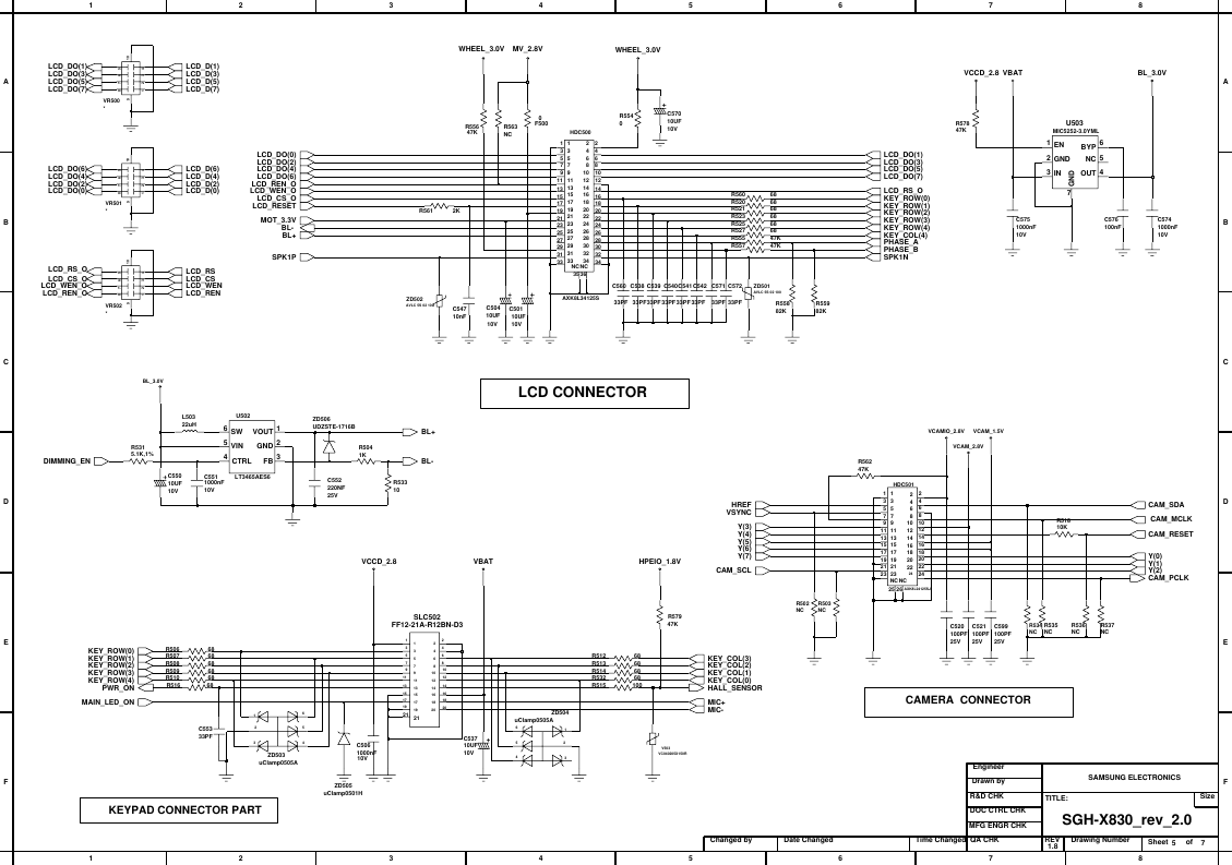 Page 5 of 10 - Samsung SGH-X830 - Schematics. Www.s-manuals.com. Rev2.1 Schematics