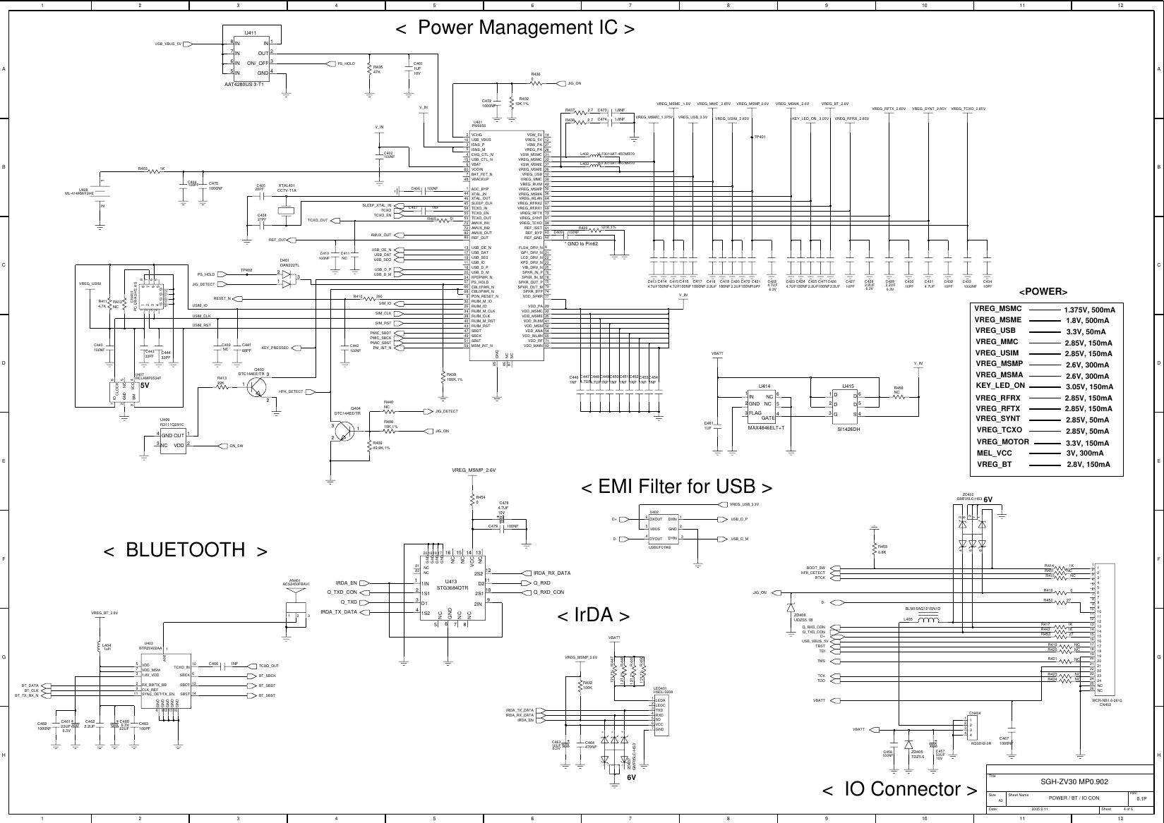 Page 4 of 9 - Samsung SGH-ZV30 - Schematics. Www.s-manuals.com. Schematics R0.1p