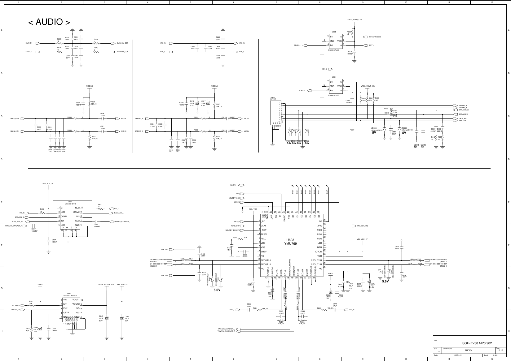 Page 6 of 9 - Samsung SGH-ZV30 - Schematics. Www.s-manuals.com. Schematics R0.1p