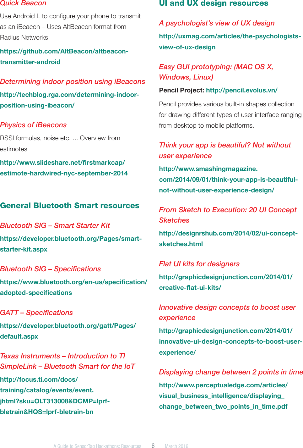 Page 6 of 11 - A Guide To SensorTag Hackathons: Resources