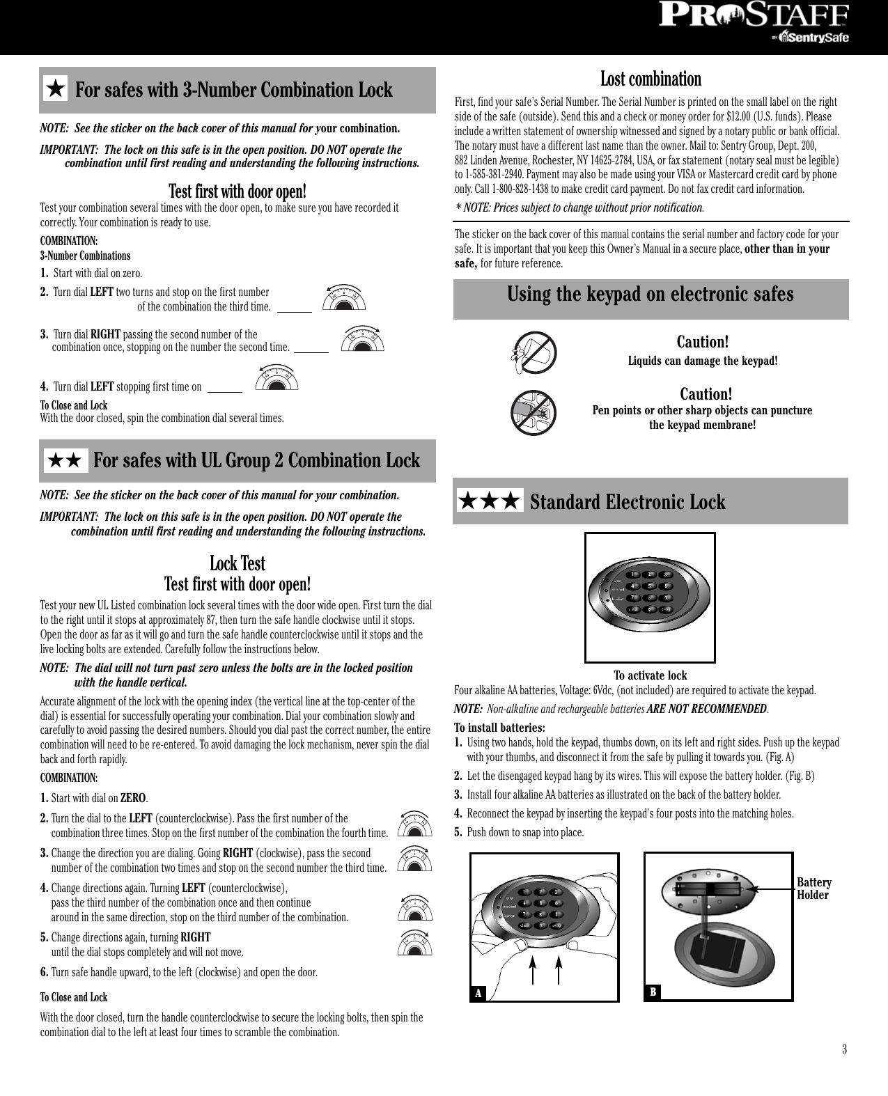 Page 2 of 6 - 077-4700 M01 Gun Exec OM Sentry-g5243-manual