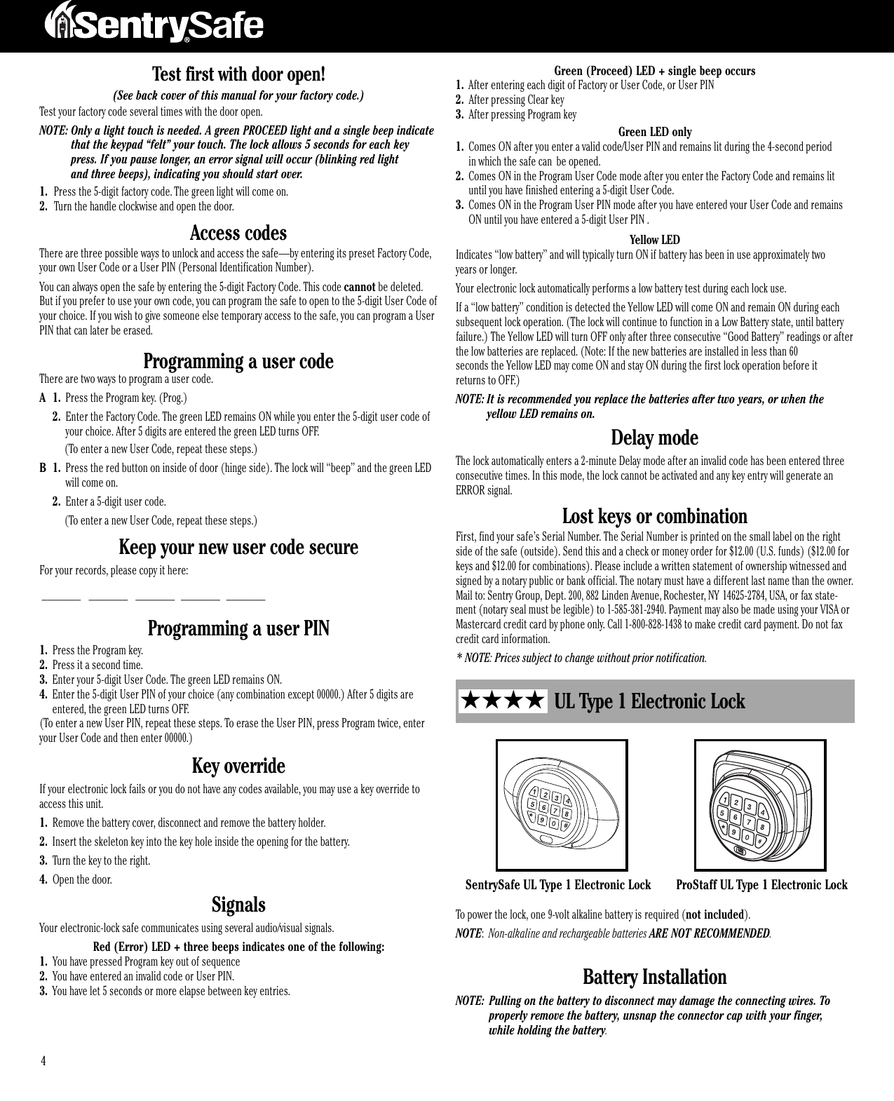 Page 3 of 6 - 077-4700 M01 Gun Exec OM Sentry-g5243-manual