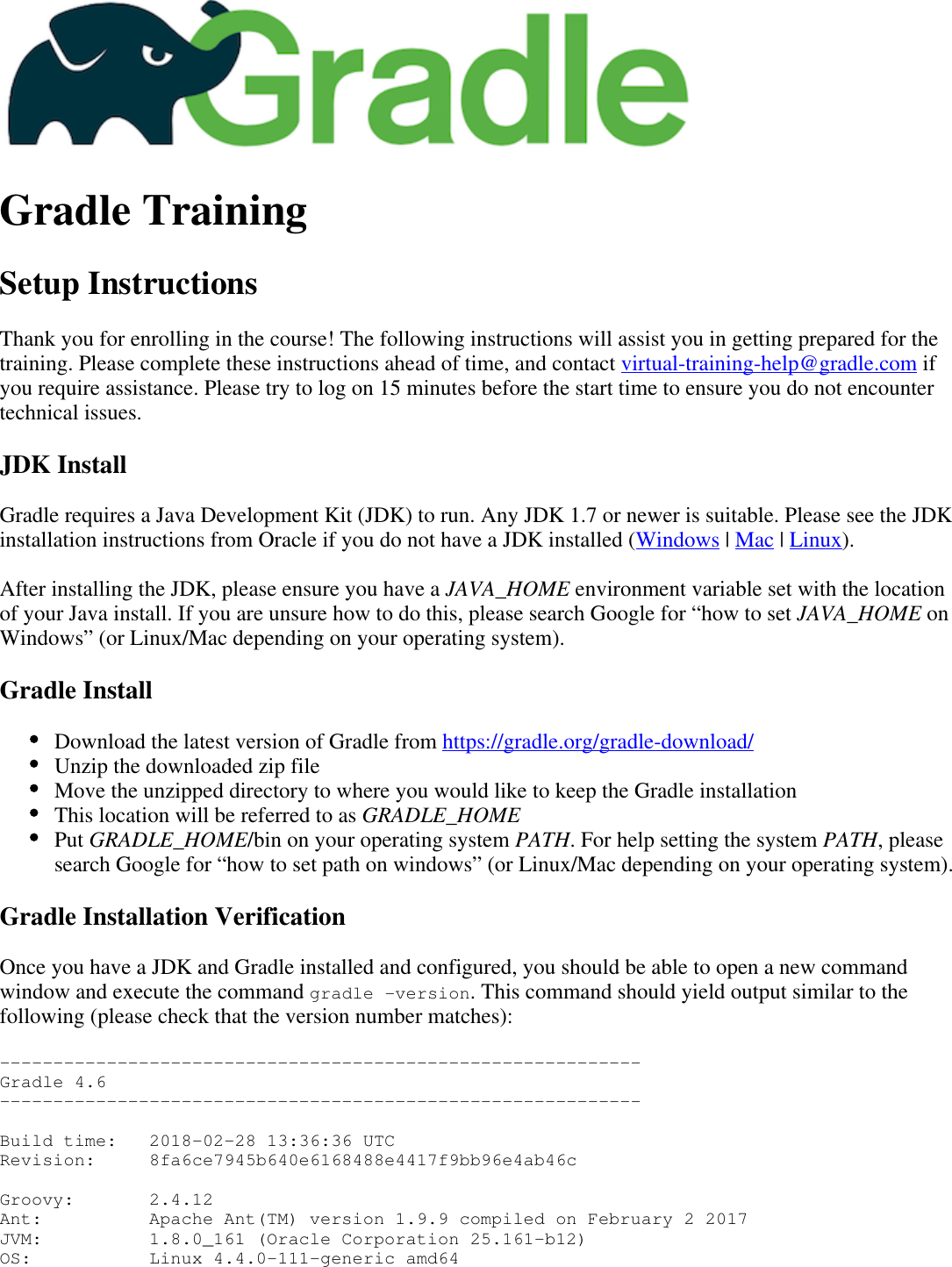 Setup Instructions Advanced fundamentals jvm 2 day