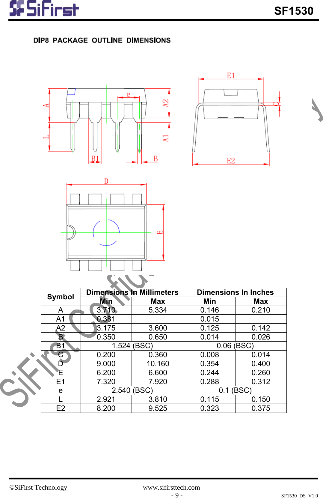 Page 9 of 12 - SF1530 - Datasheet. Www.s-manuals.com. Sifirst