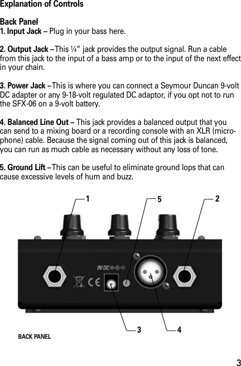 Page 4 of 9 - Seymour Duncan SFX-06 Paranormal Bass Direct Box User Manual
