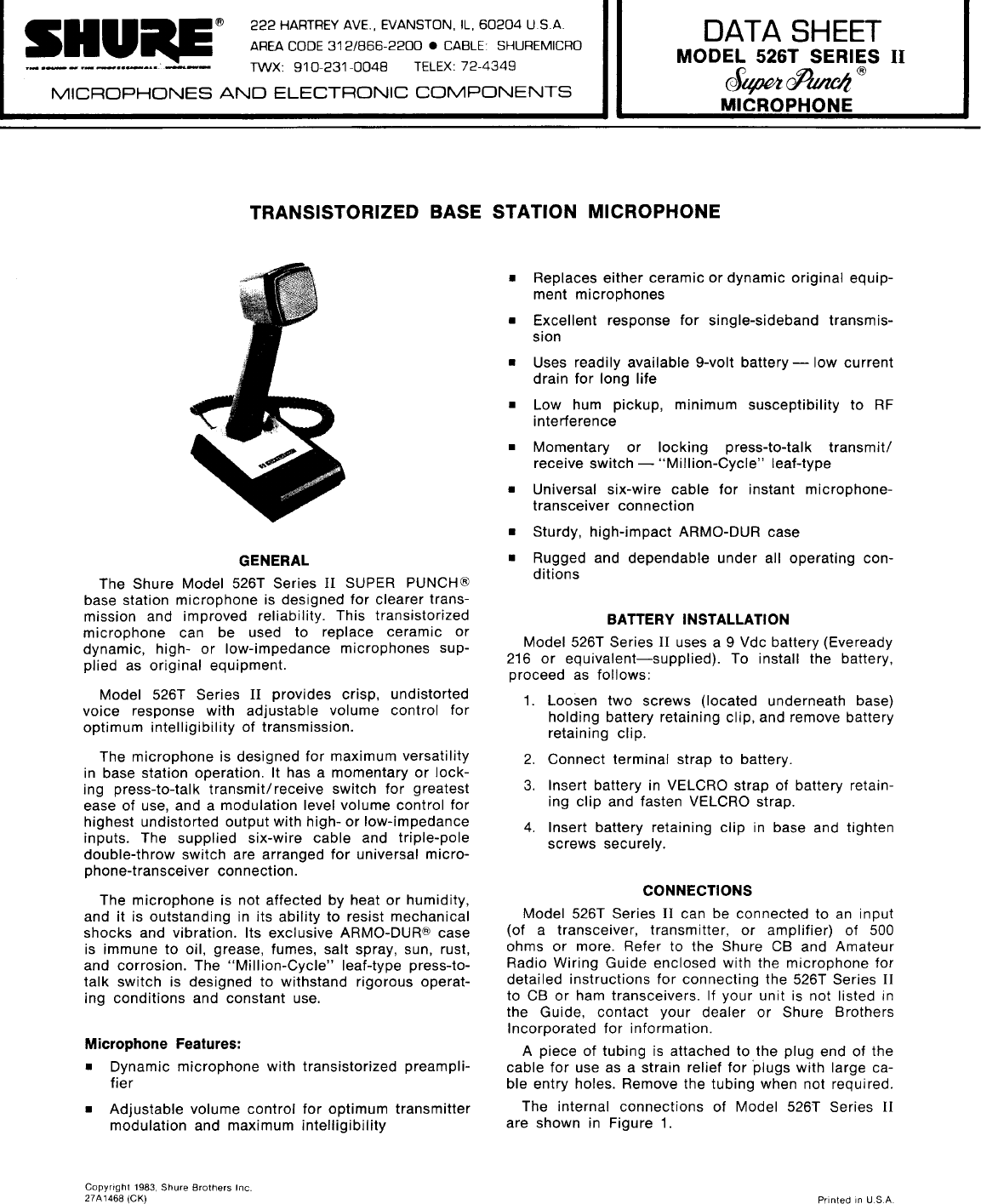 Page 1 of 4 - Shure_526t Shure 526t