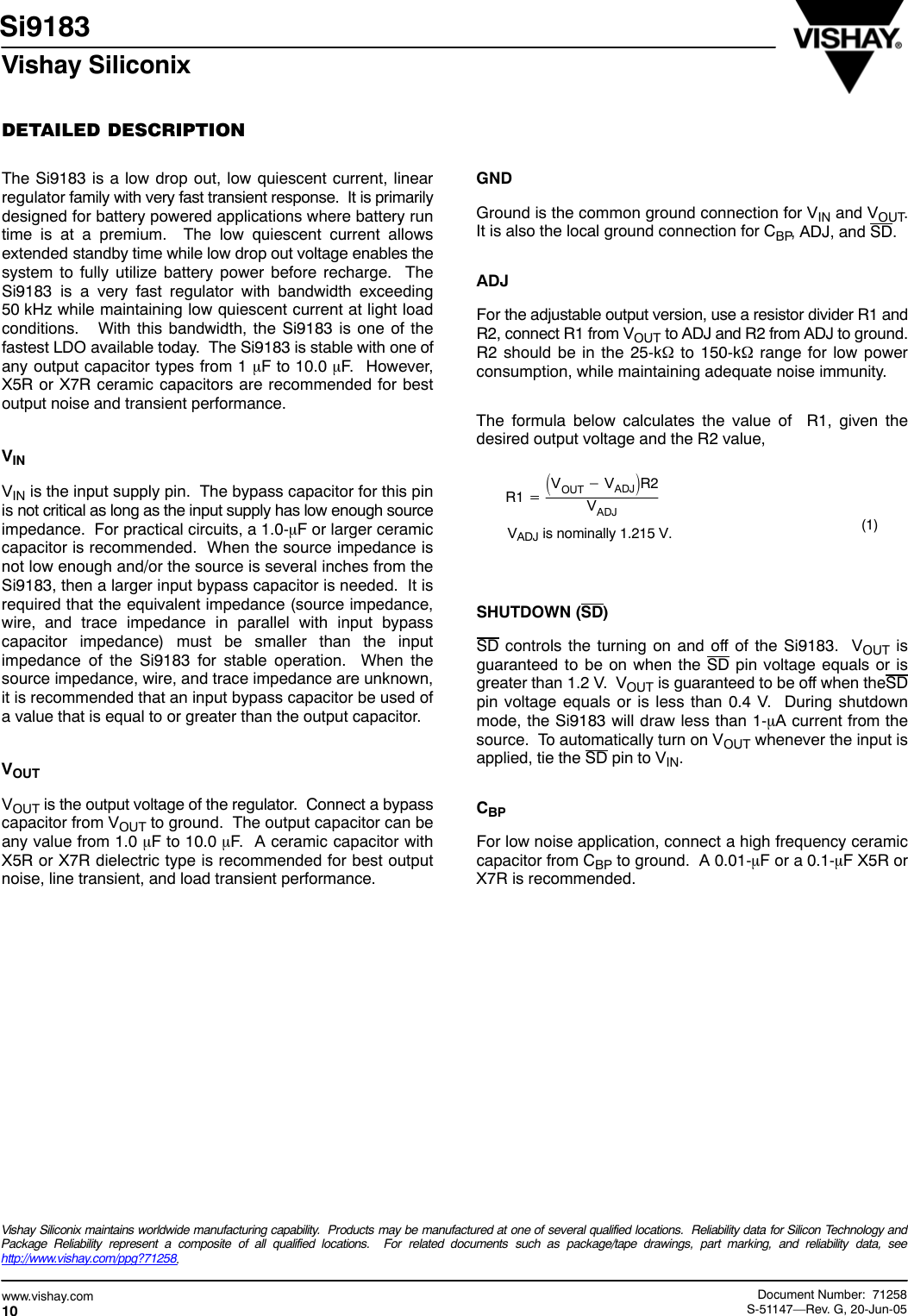 Page 10 of 11 - Si9183 - Datasheet. Www.s-manuals.com. Vishay