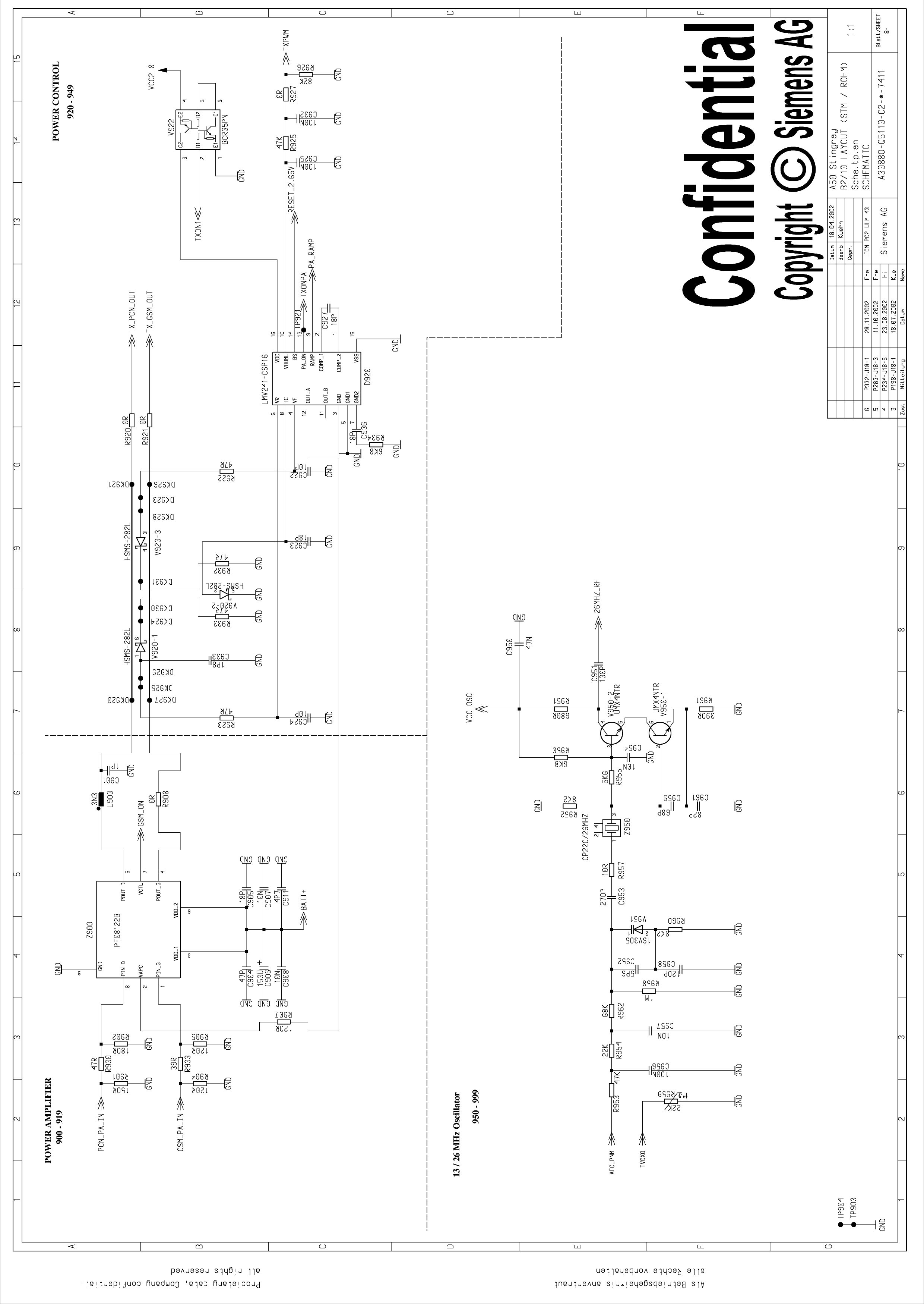 Page 8 of 12 - Siemens A50 Schematics