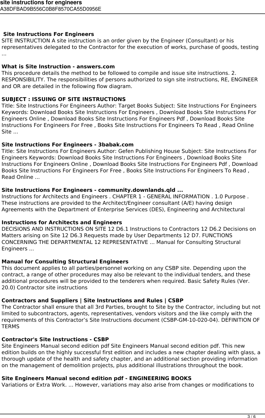 Page 3 of 6 - Site Instructions For Engineers