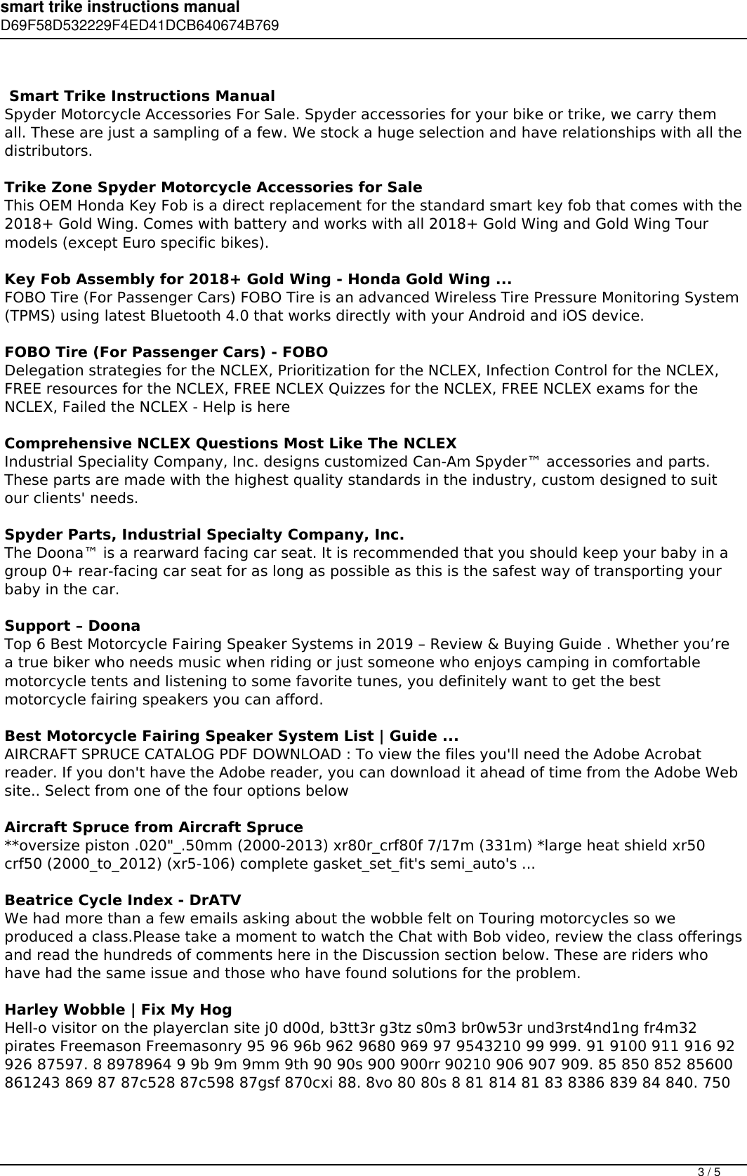 Page 3 of 5 - Smart Trike Instructions Manual