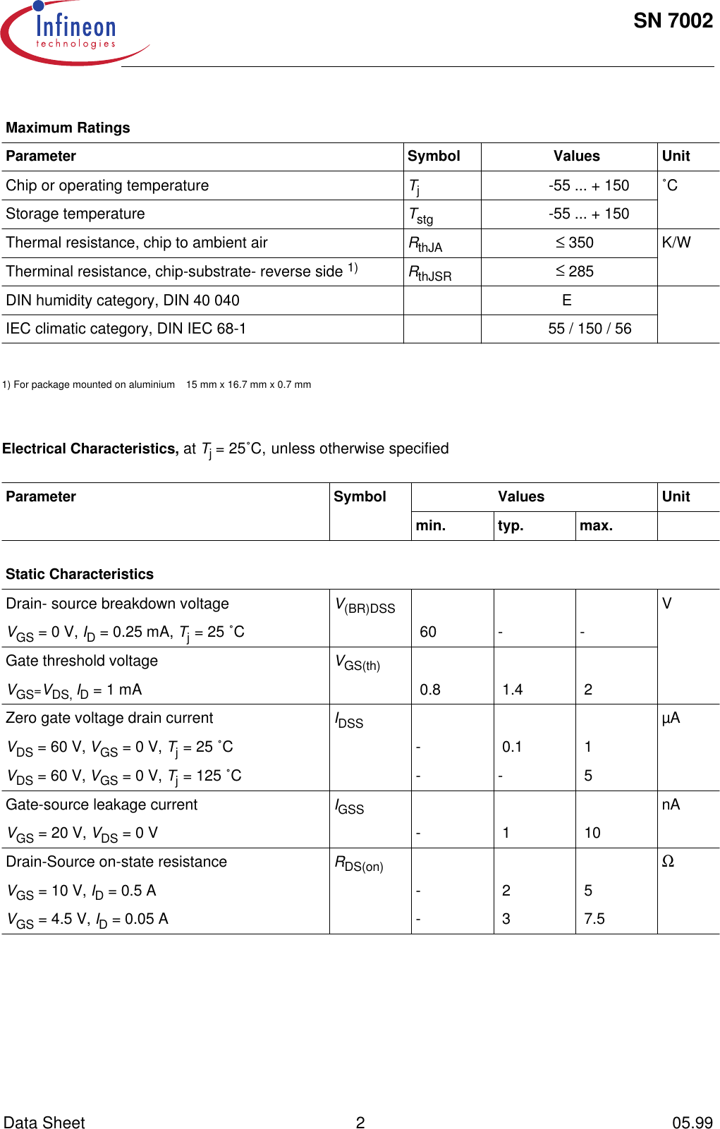 Page 2 of 7 - Sn7002 Infineon