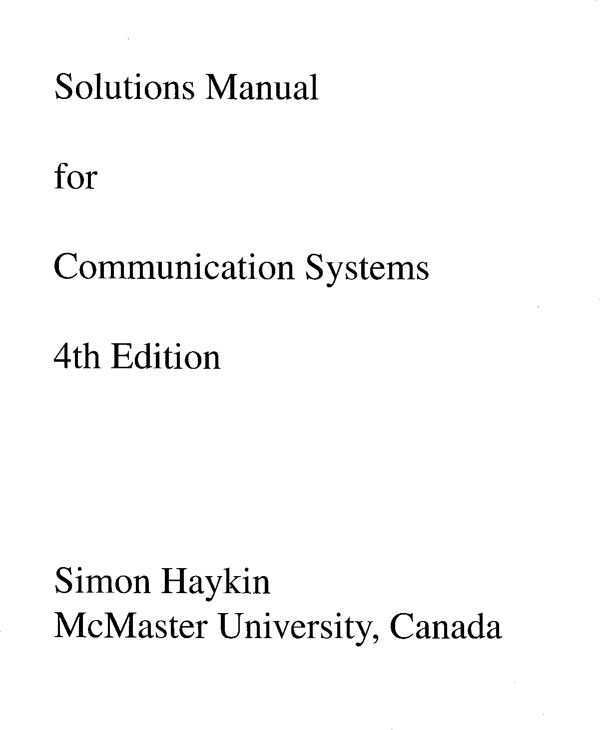 Chapter 1 Solution manual for communication systems haykin 4th