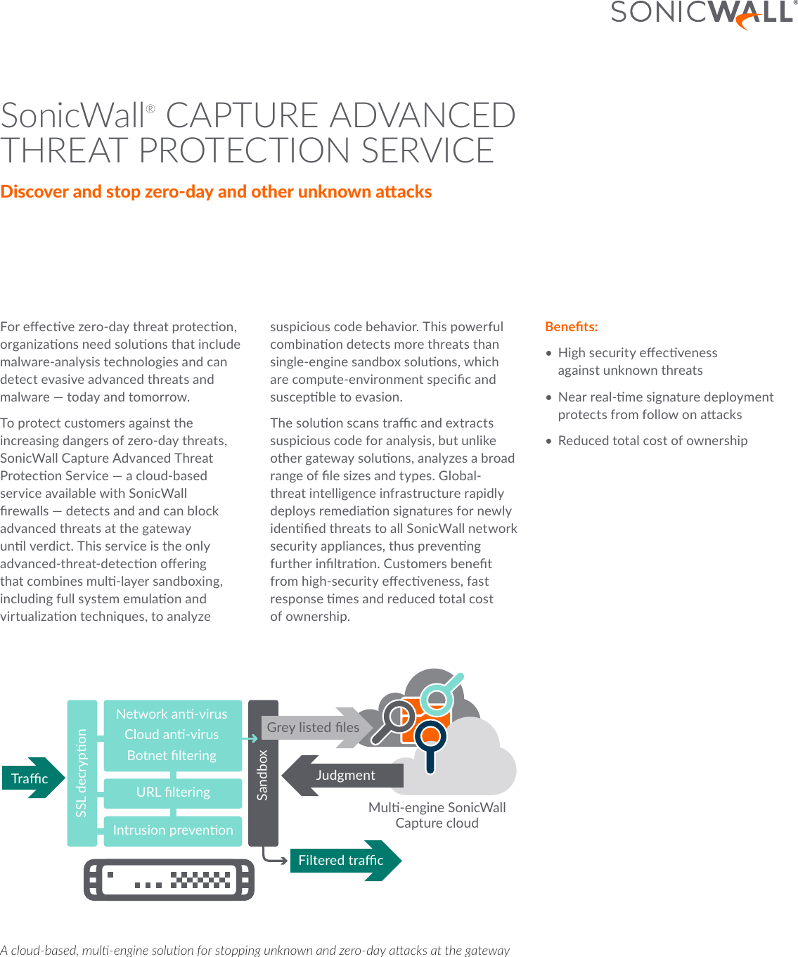 Page 1 of 3 - Sonicwall-capture-advanced-threat-protection-service-datasheet-108060