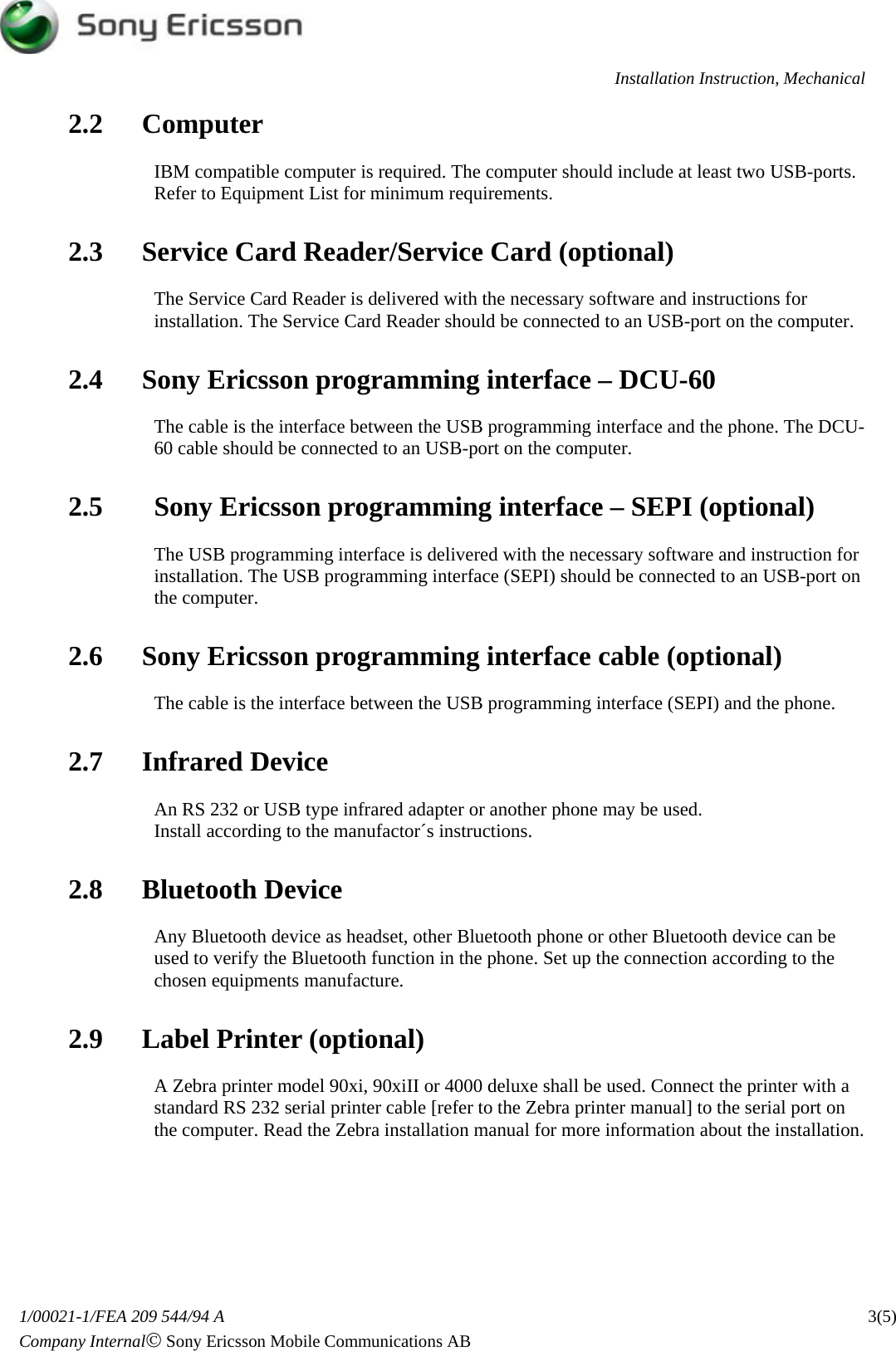 Page 3 of 6 - Sony Ericsson K750i, K750c - Installation Instruction, Mechanical. Www.s-manuals.com. K750 Mechanical