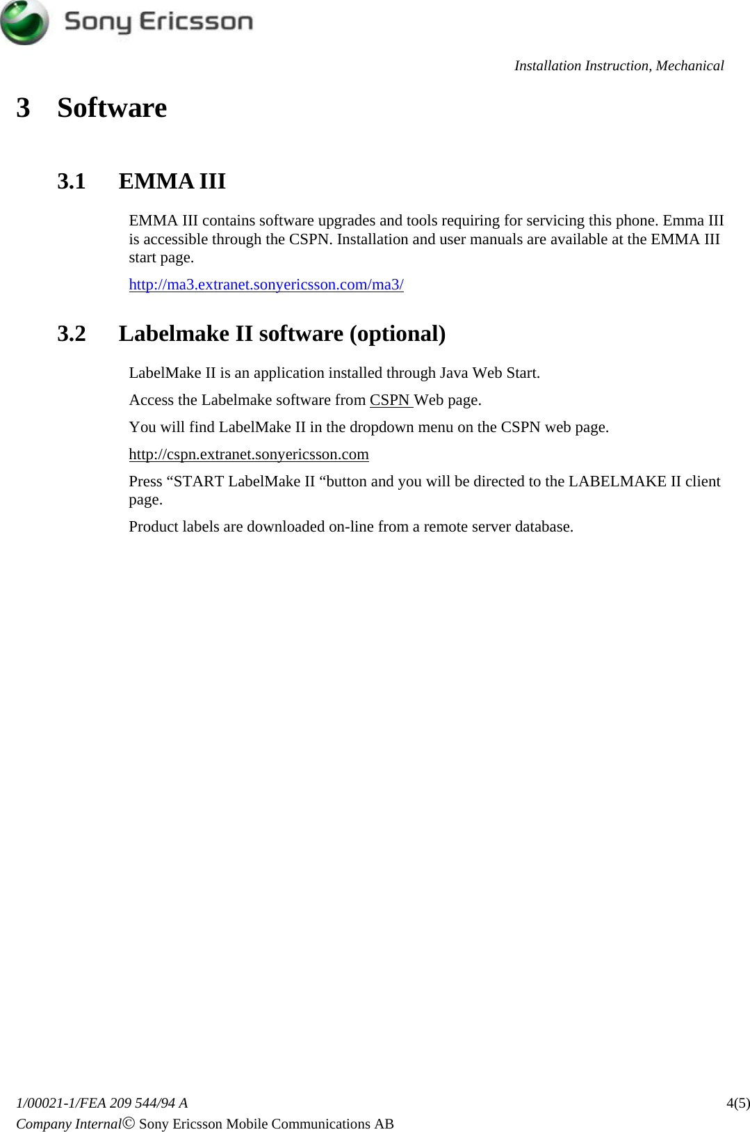 Page 4 of 6 - Sony Ericsson K750i, K750c - Installation Instruction, Mechanical. Www.s-manuals.com. K750 Mechanical