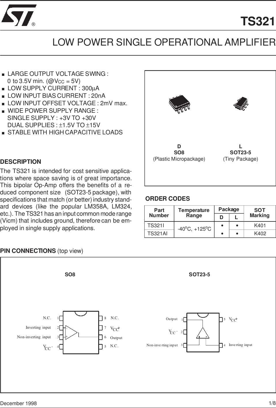 Page 1 of 9 - TS321 - Datasheet. Www.s-manuals.com. St321 St