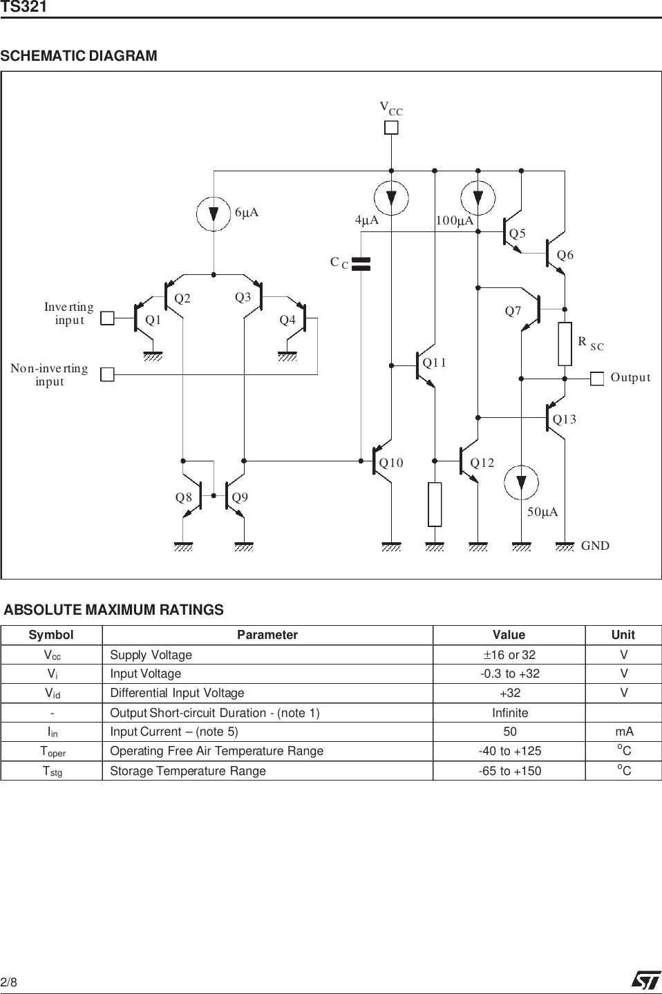 Page 2 of 9 - TS321 - Datasheet. Www.s-manuals.com. St321 St